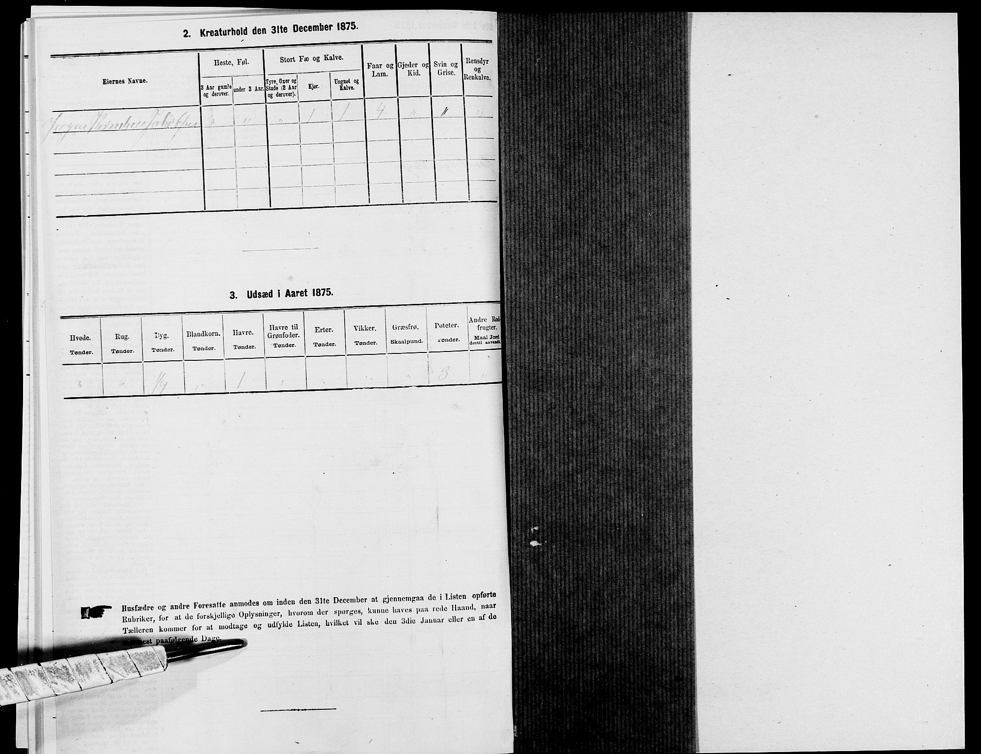 SAK, 1875 census for 1041L Vanse/Vanse og Farsund, 1875, p. 1889