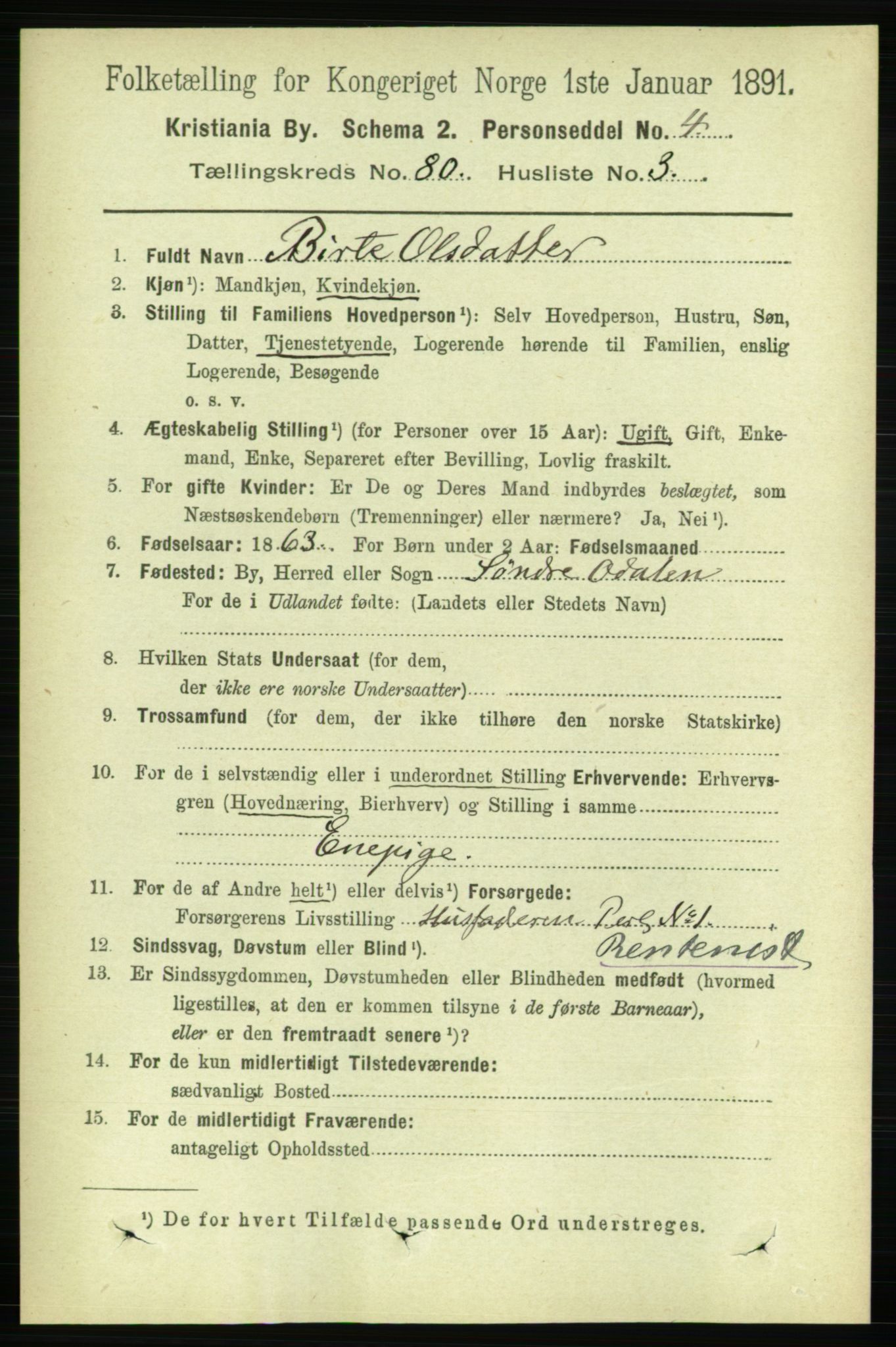 RA, 1891 census for 0301 Kristiania, 1891, p. 41300