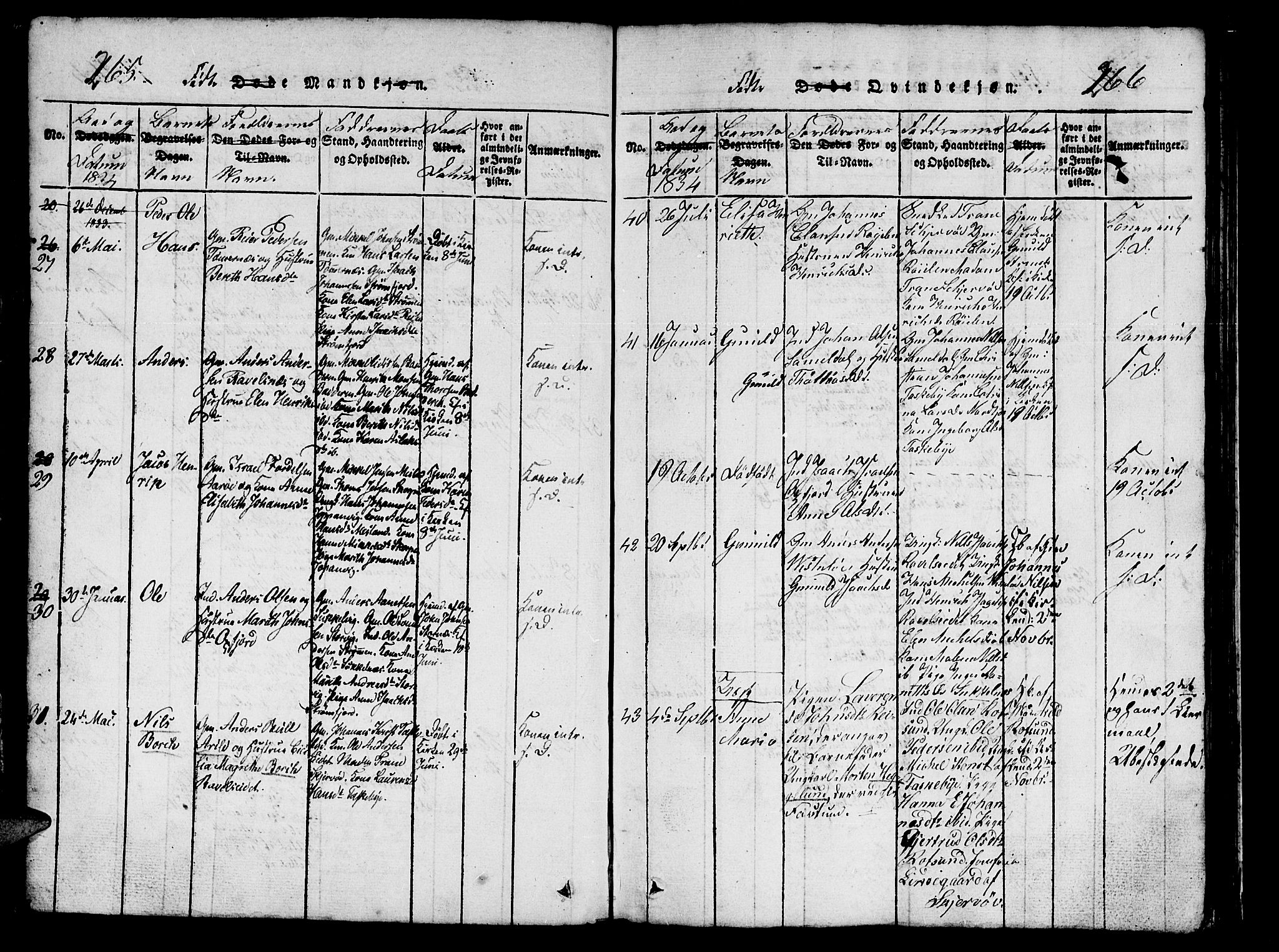 Skjervøy sokneprestkontor, AV/SATØ-S-1300/H/Ha/Hab/L0001klokker: Parish register (copy) no. 1, 1825-1838, p. 265-266