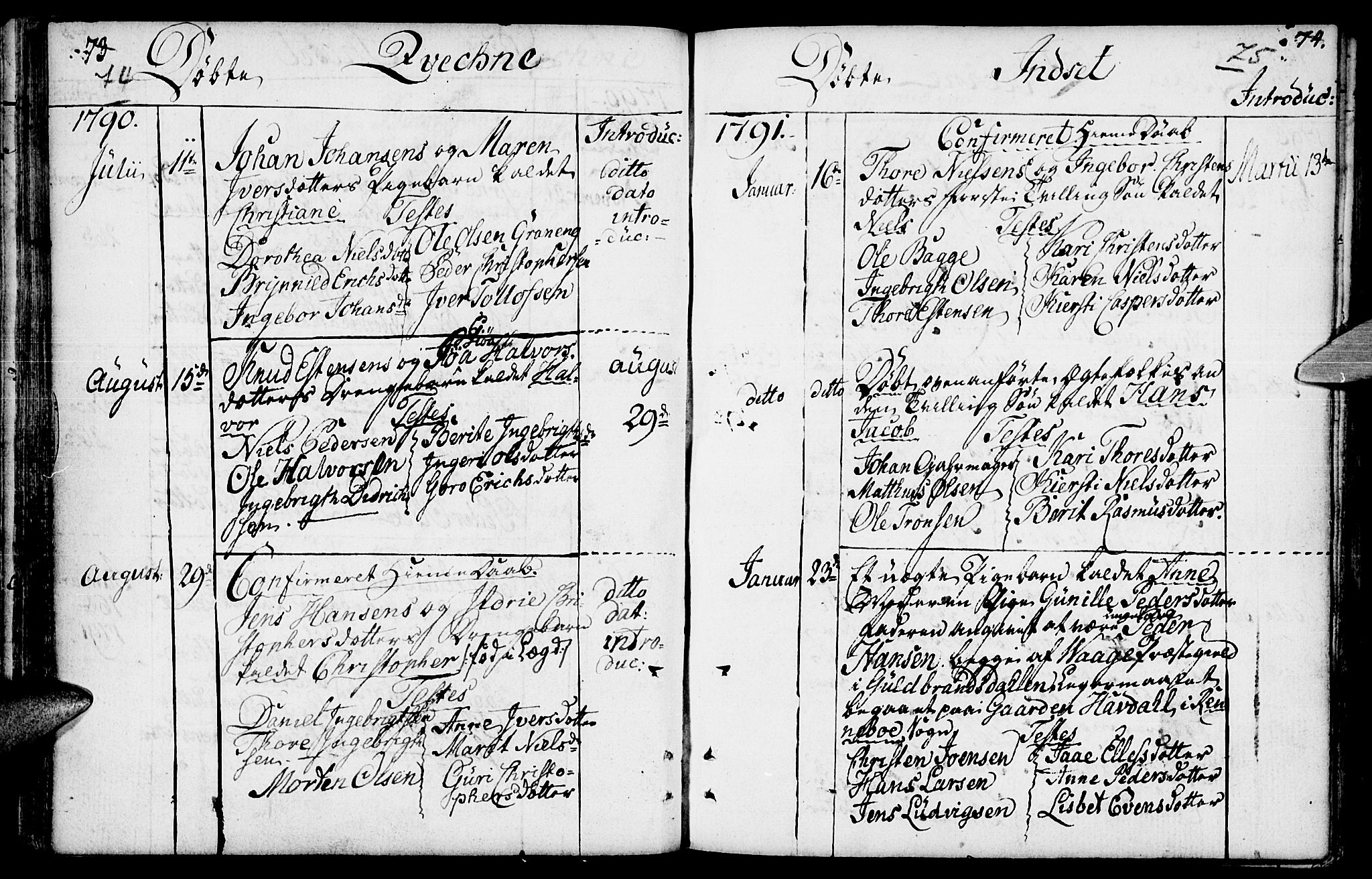 Kvikne prestekontor, AV/SAH-PREST-064/H/Ha/Haa/L0003: Parish register (official) no. 3, 1785-1814, p. 74-75