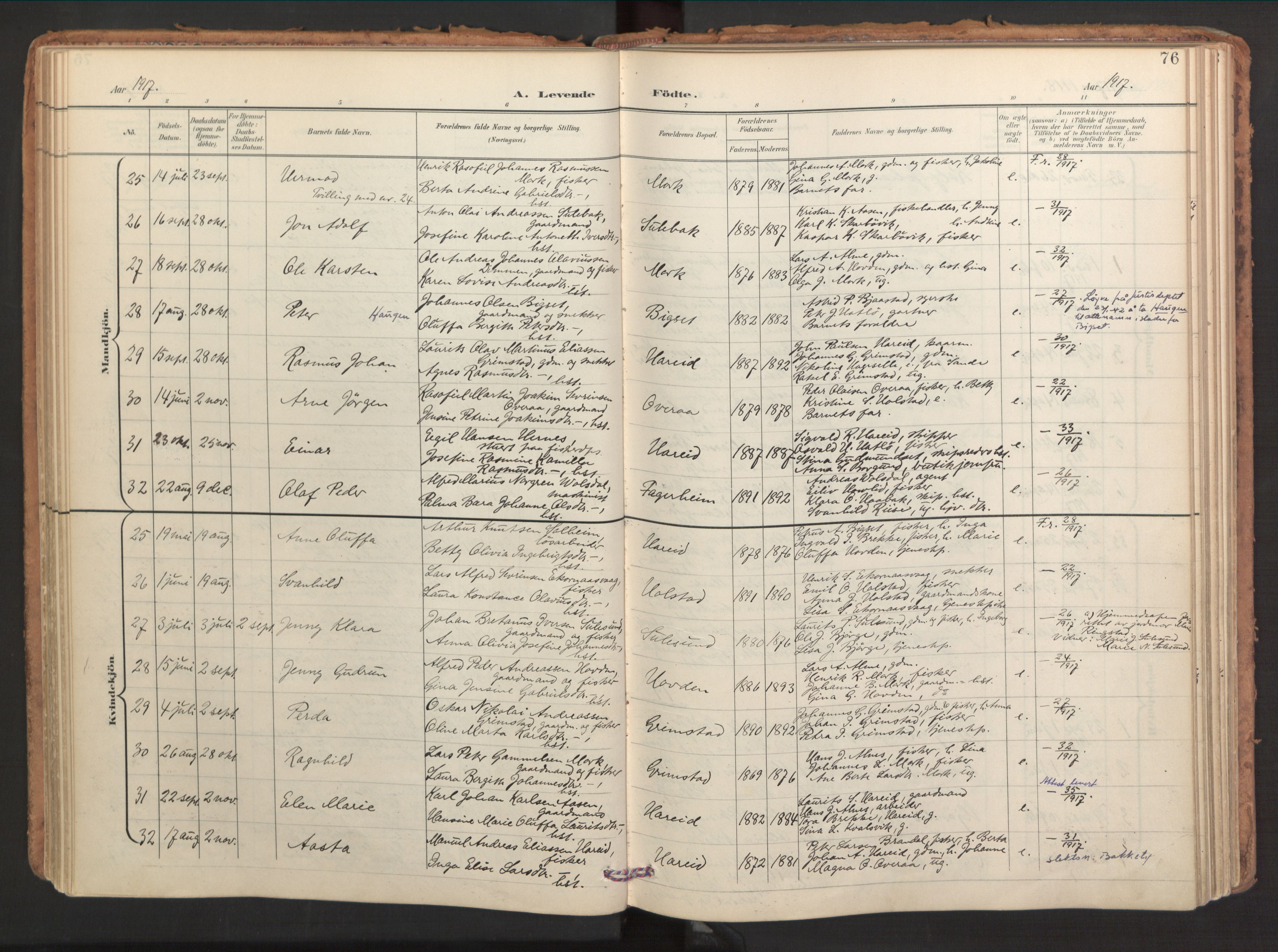 Ministerialprotokoller, klokkerbøker og fødselsregistre - Møre og Romsdal, AV/SAT-A-1454/510/L0123: Parish register (official) no. 510A03, 1898-1922, p. 76