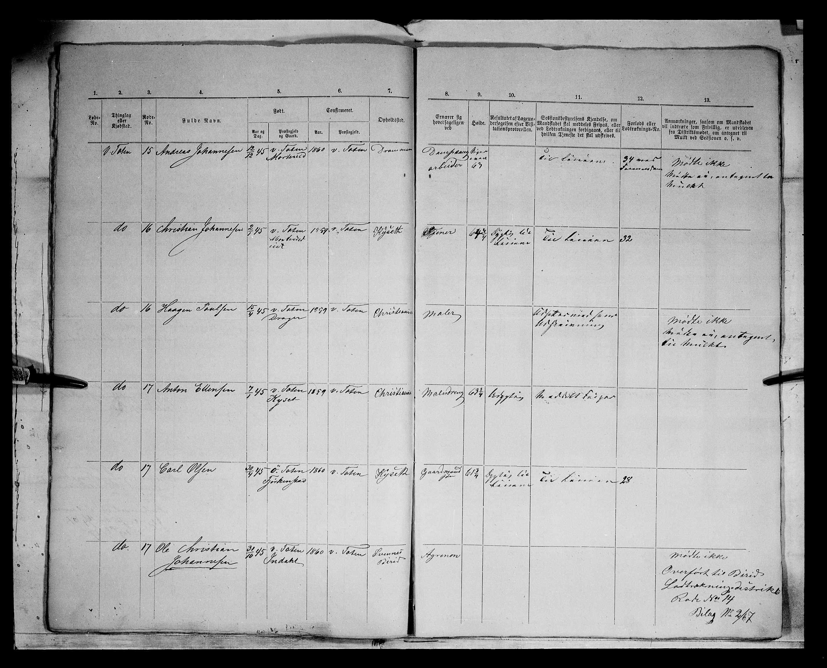 Fylkesmannen i Oppland, AV/SAH-FYO-002/1/K/Kg/L1167: Søndre og Nordre Land, Vestre Toten, 1860-1879, p. 7778