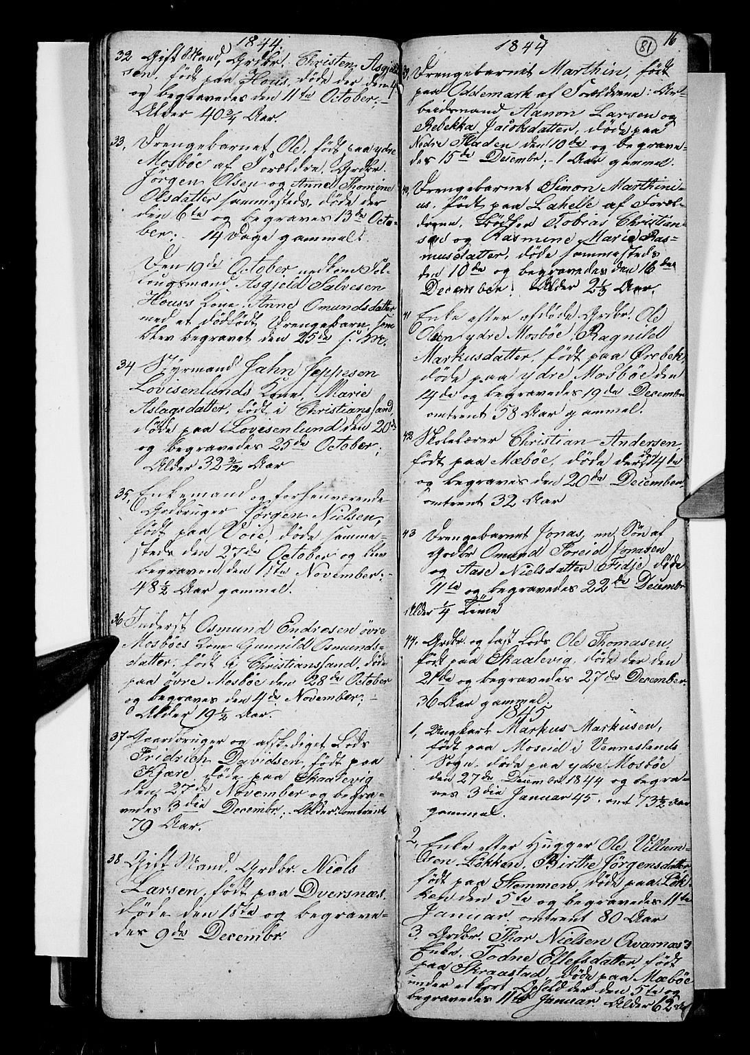 Oddernes sokneprestkontor, SAK/1111-0033/F/Fb/Fba/L0004: Parish register (copy) no. B 4, 1837-1846, p. 81