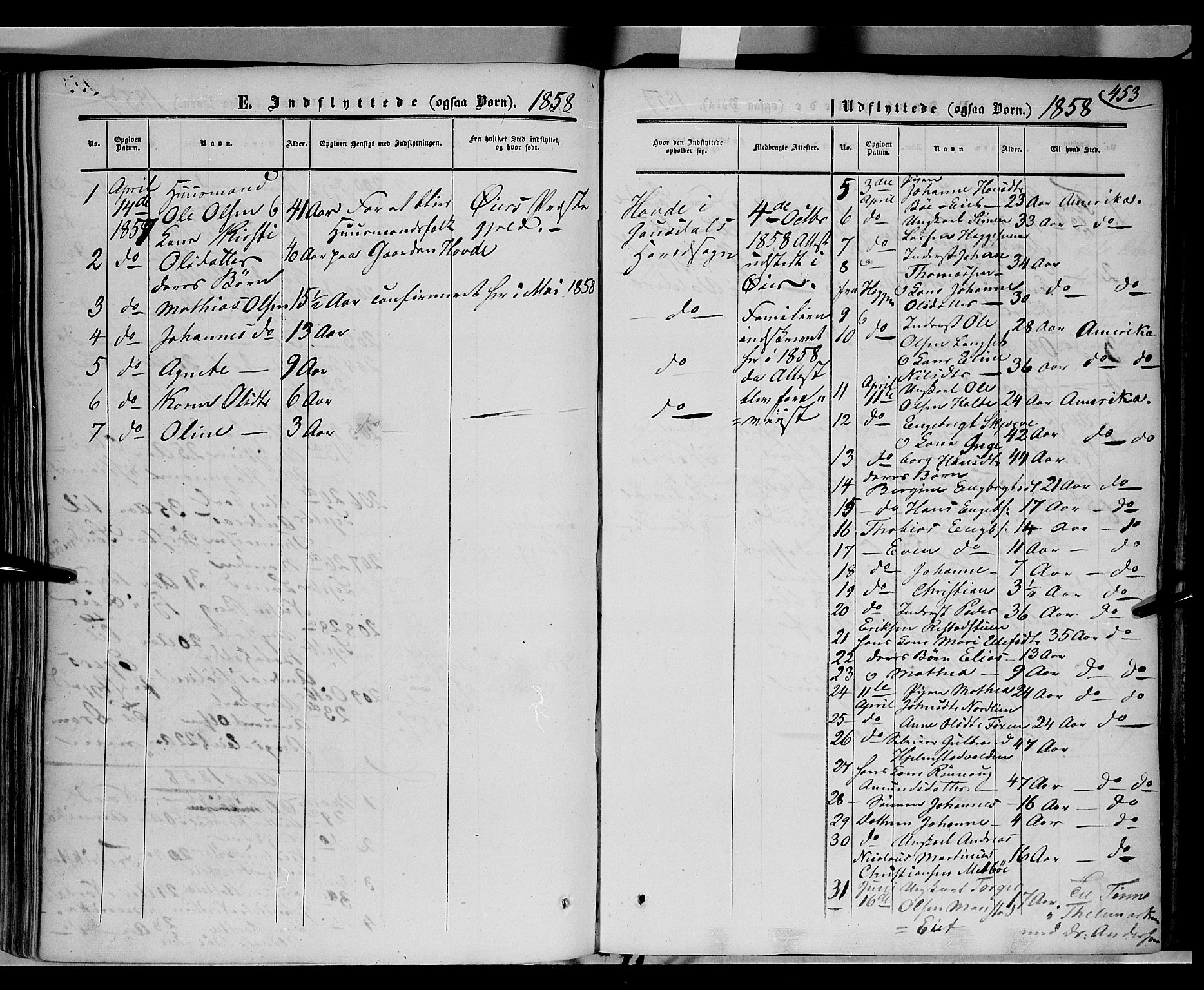Gausdal prestekontor, SAH/PREST-090/H/Ha/Haa/L0008: Parish register (official) no. 8, 1850-1861, p. 453