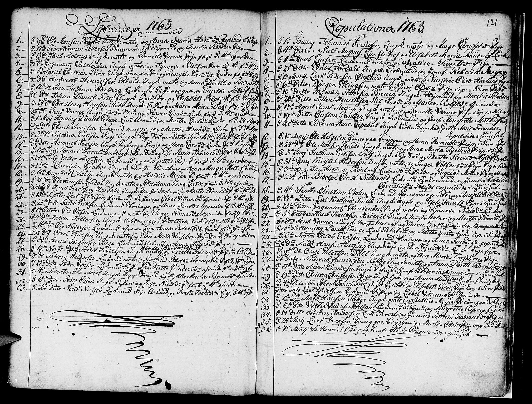 Nykirken Sokneprestembete, AV/SAB-A-77101/H/Haa/L0007: Parish register (official) no. A 7, 1719-1781, p. 121