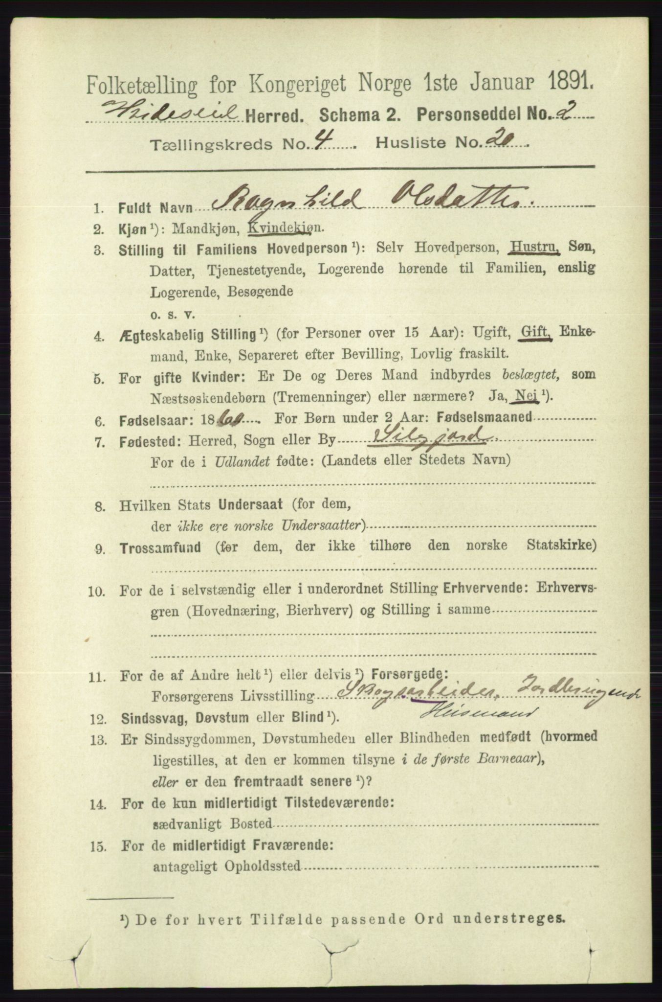 RA, 1891 census for 0829 Kviteseid, 1891, p. 855