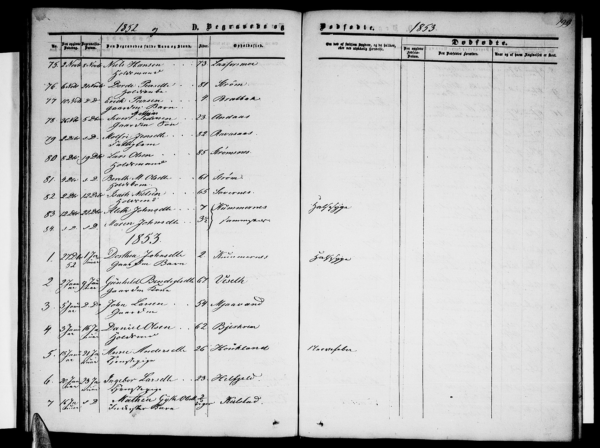 Ministerialprotokoller, klokkerbøker og fødselsregistre - Nordland, SAT/A-1459/820/L0301: Parish register (copy) no. 820C03, 1851-1858, p. 199