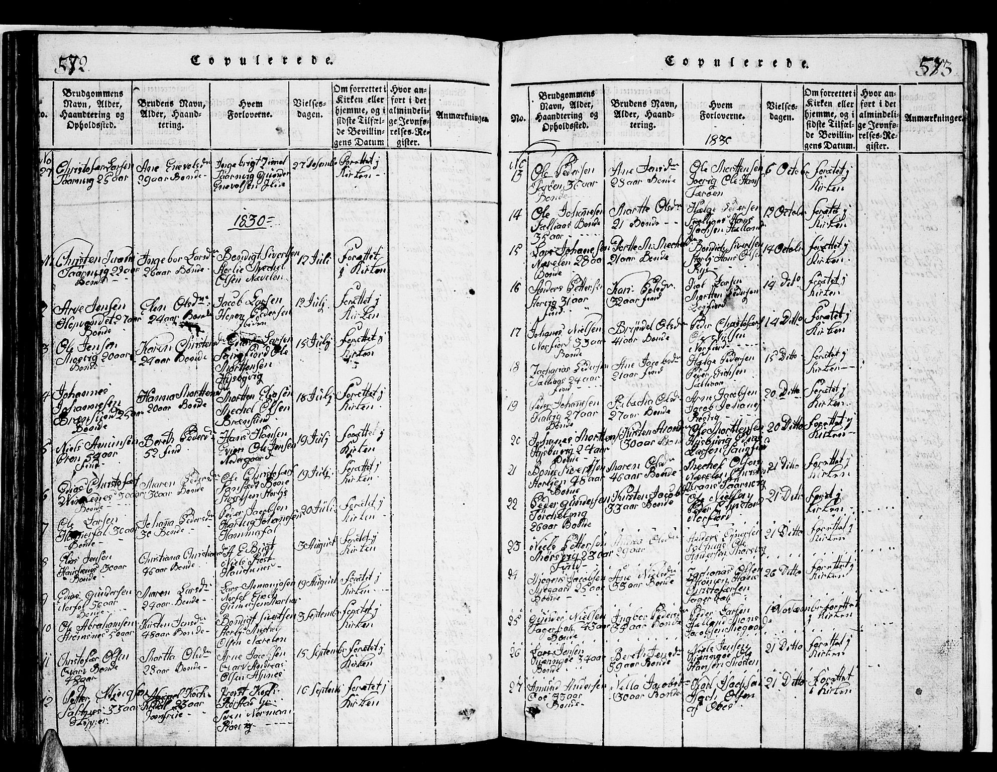 Ministerialprotokoller, klokkerbøker og fødselsregistre - Nordland, SAT/A-1459/853/L0773: Parish register (copy) no. 853C01, 1821-1859, p. 572-573
