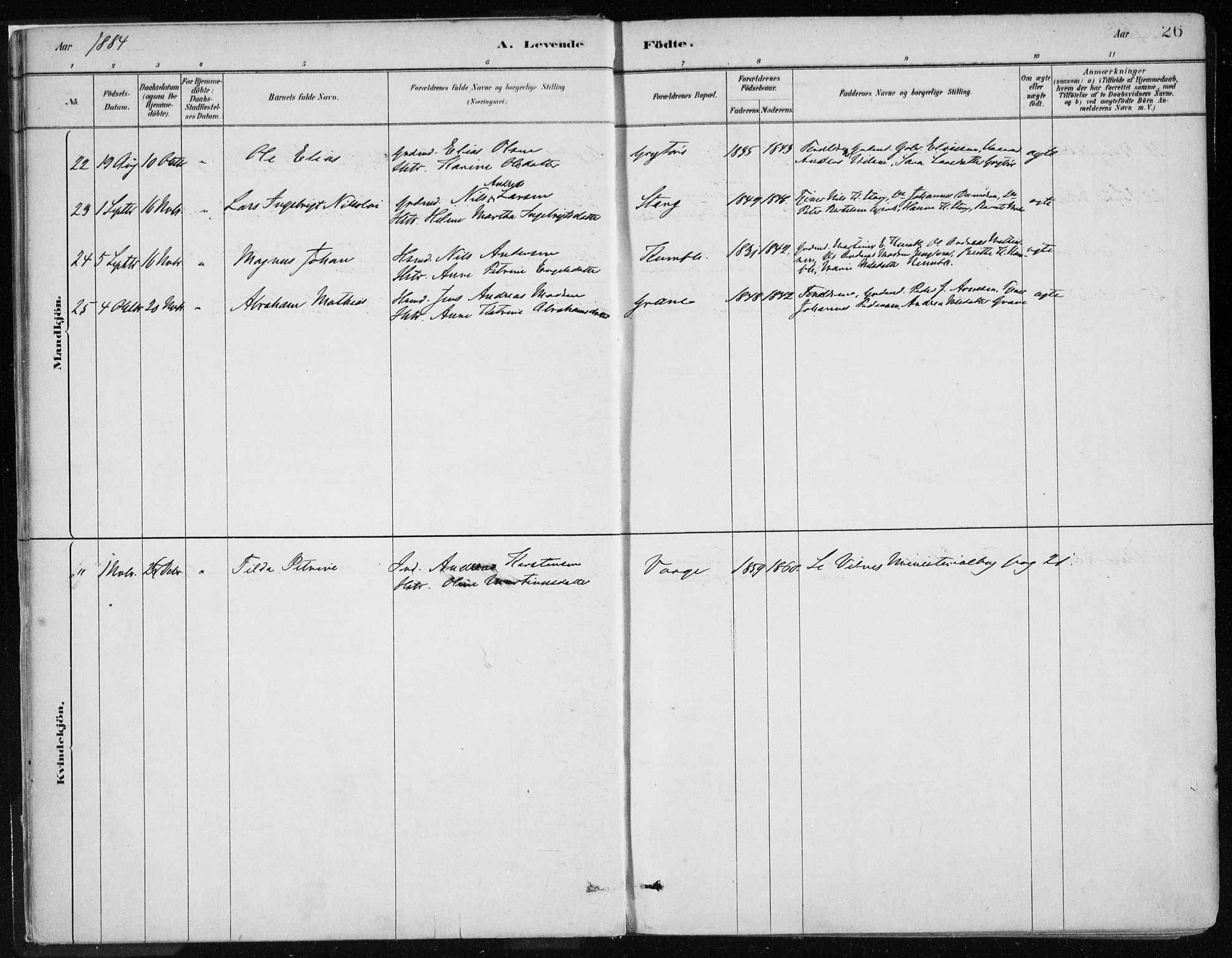 Askvoll sokneprestembete, AV/SAB-A-79501/H/Haa/Haab/L0002: Parish register (official) no. B 2, 1879-1909, p. 26