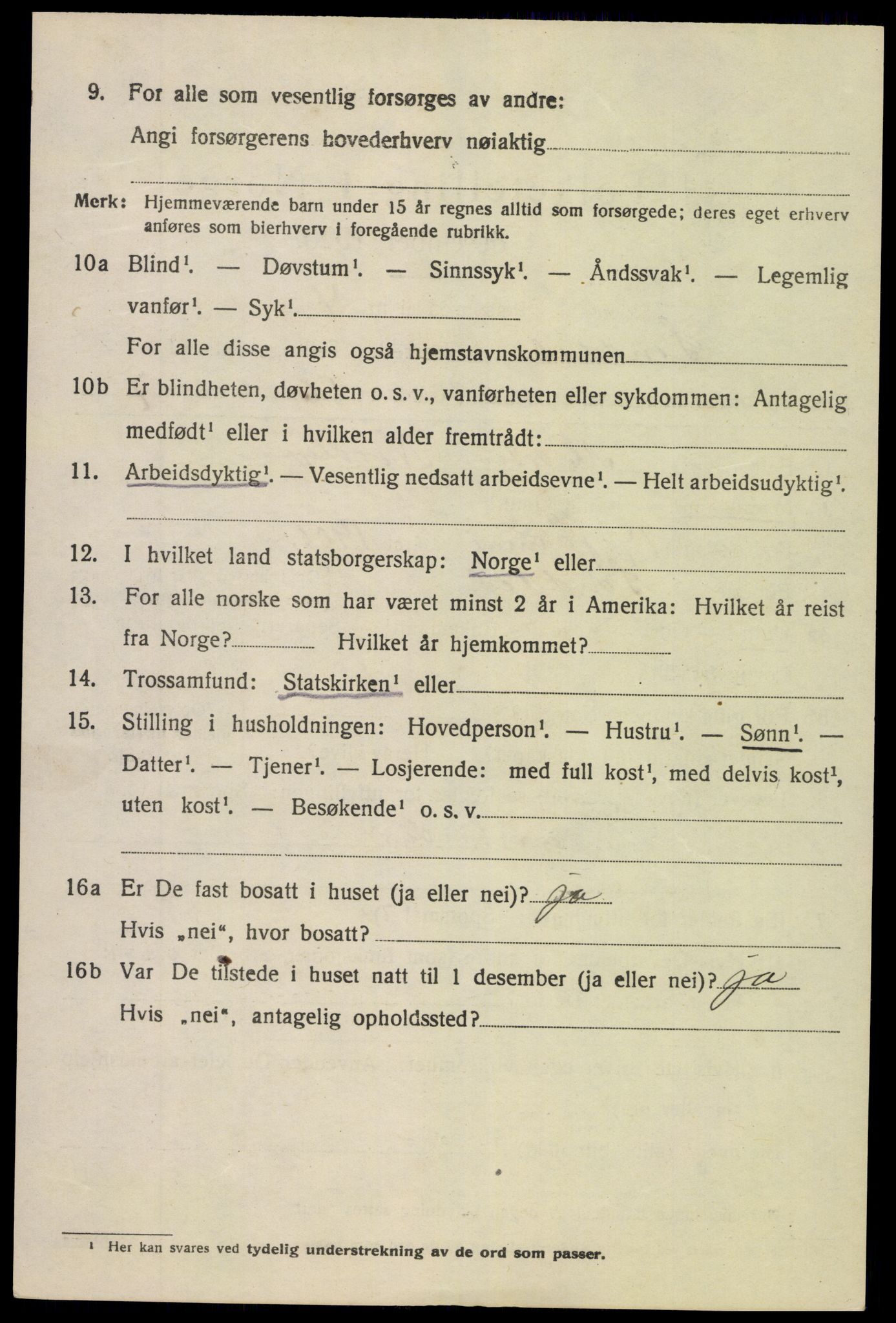 SAK, 1920 census for Søndeled, 1920, p. 5302