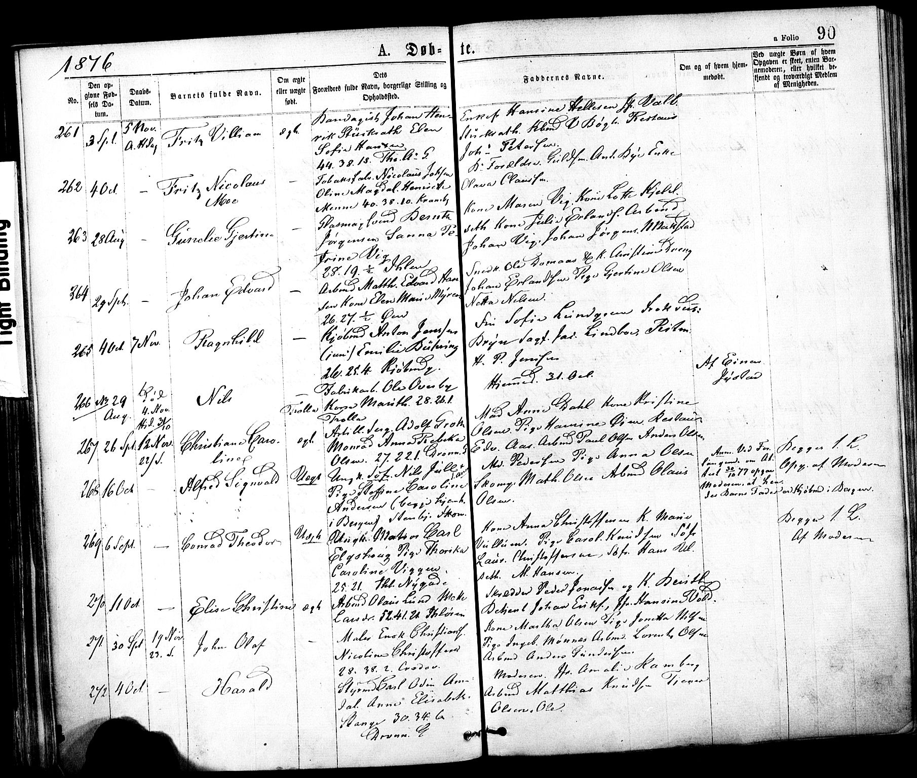 Ministerialprotokoller, klokkerbøker og fødselsregistre - Sør-Trøndelag, SAT/A-1456/602/L0118: Parish register (official) no. 602A16, 1873-1879, p. 90