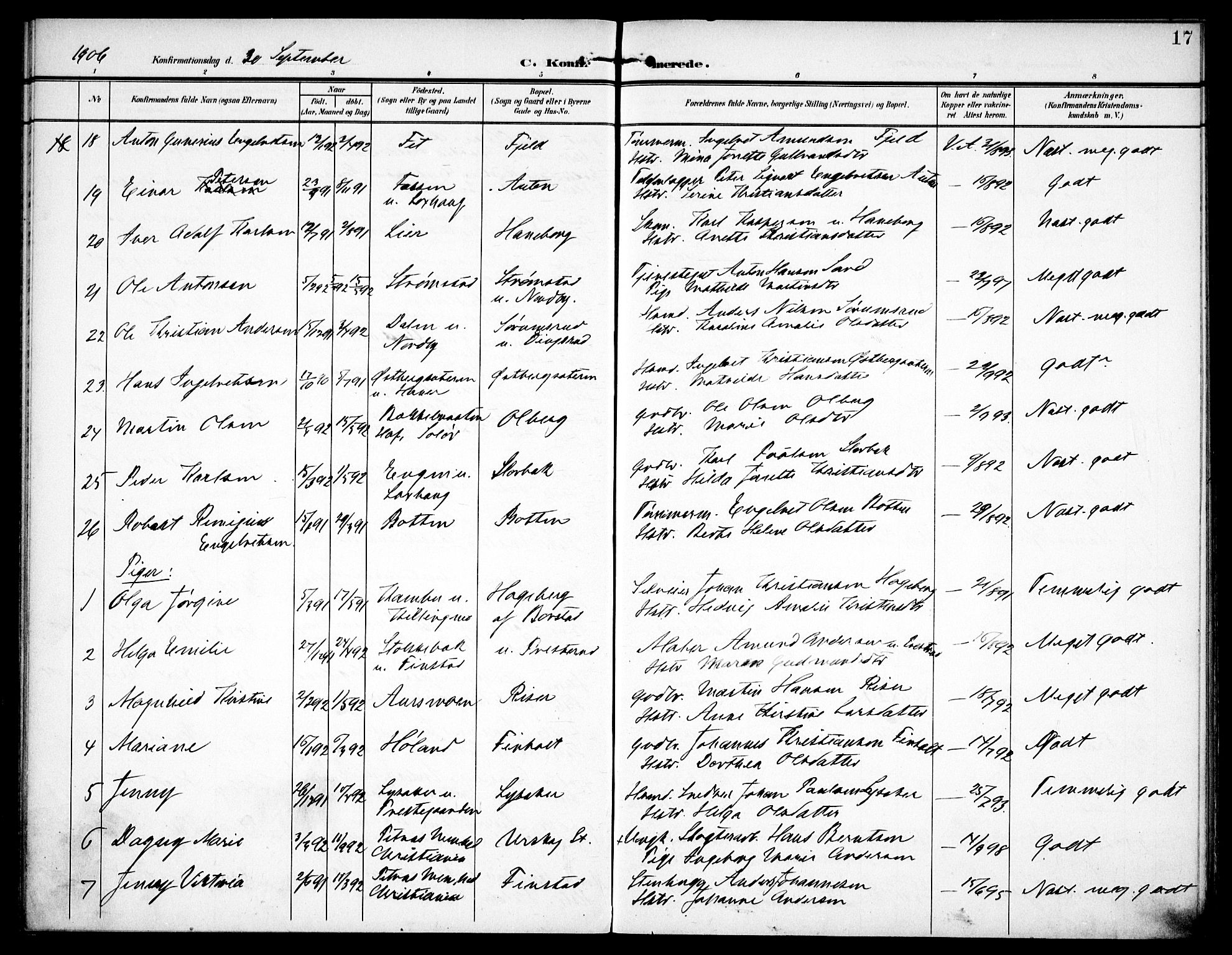 Aurskog prestekontor Kirkebøker, SAO/A-10304a/F/Fa/L0012: Parish register (official) no. I 12, 1902-1915, p. 17