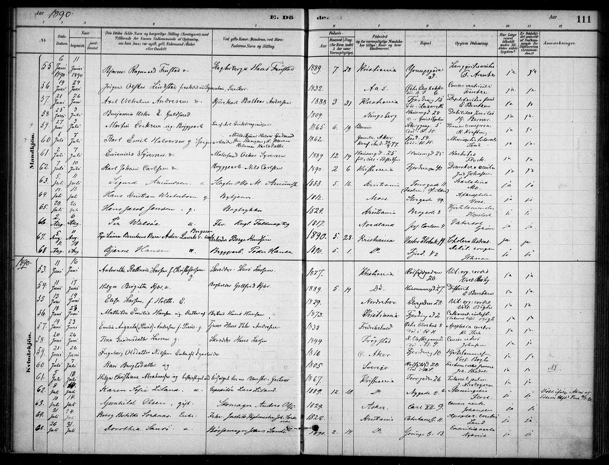 Jakob prestekontor Kirkebøker, AV/SAO-A-10850/F/Fa/L0007: Parish register (official) no. 7, 1880-1905, p. 111