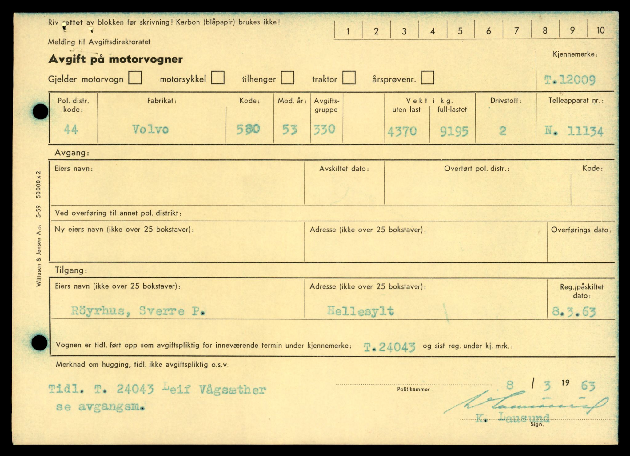 Møre og Romsdal vegkontor - Ålesund trafikkstasjon, AV/SAT-A-4099/F/Fe/L0032: Registreringskort for kjøretøy T 11997 - T 12149, 1927-1998, p. 245