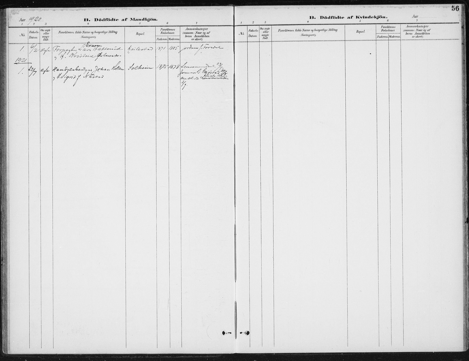 Østre Gausdal prestekontor, SAH/PREST-092/H/Ha/Haa/L0005: Parish register (official) no. 5, 1902-1920, p. 56