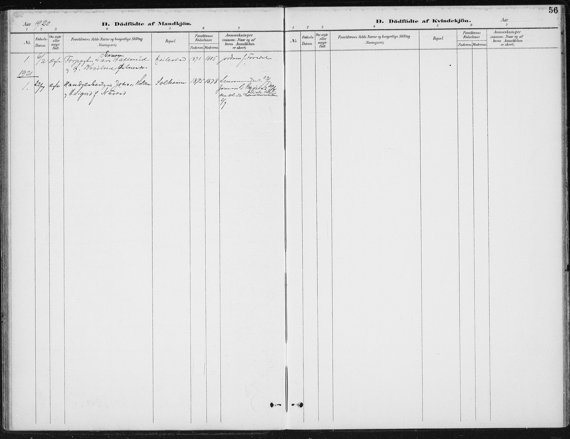 Østre Gausdal prestekontor, AV/SAH-PREST-092/H/Ha/Haa/L0005: Parish register (official) no. 5, 1902-1920, p. 56