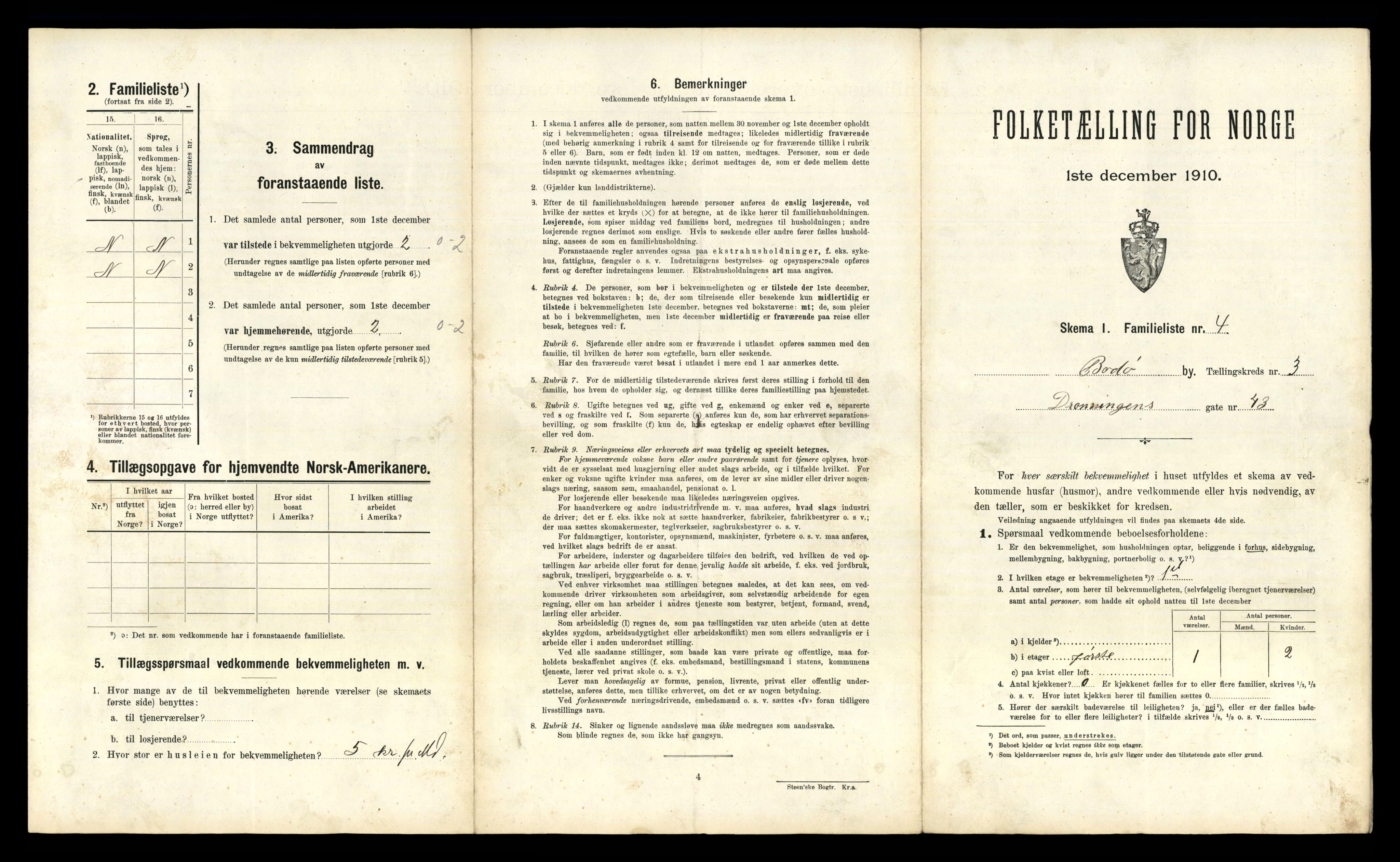 RA, 1910 census for Bodø, 1910, p. 705