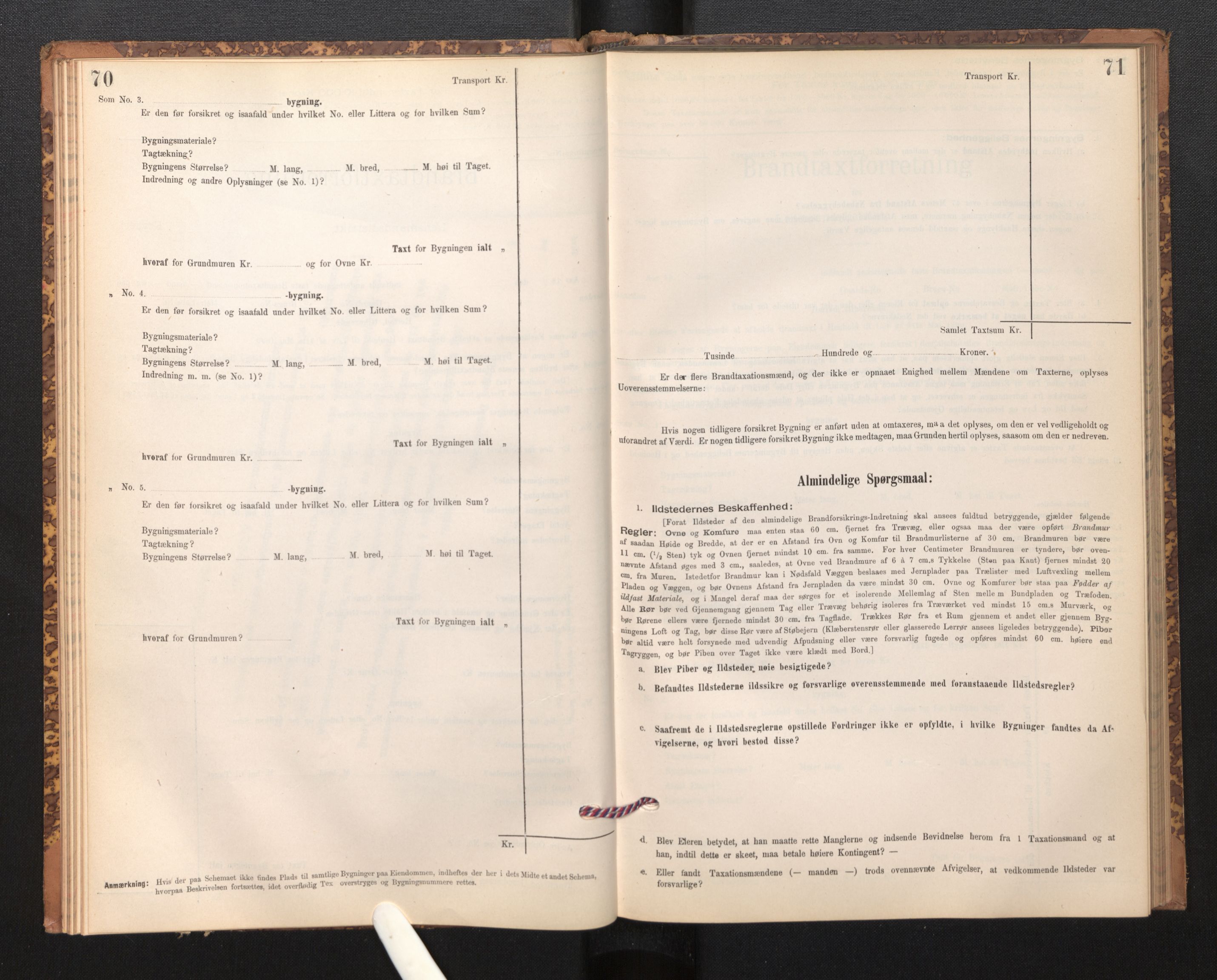 Lensmannen i Borgund, AV/SAB-A-26601/0012/L0003: Branntakstprotokoll, skjematakst, 1903-1937, p. 70-71