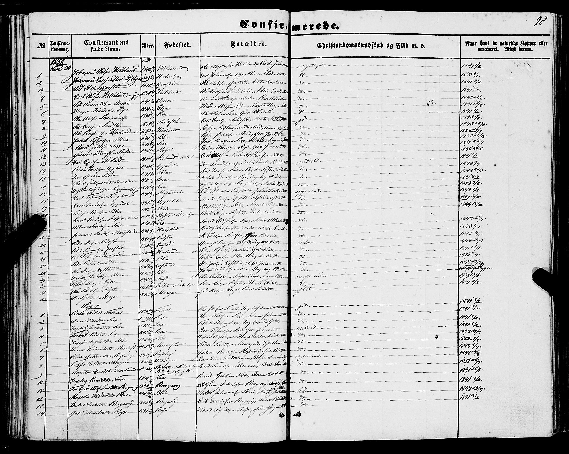 Ullensvang sokneprestembete, AV/SAB-A-78701/H/Haa: Parish register (official) no. A 11, 1854-1866, p. 98