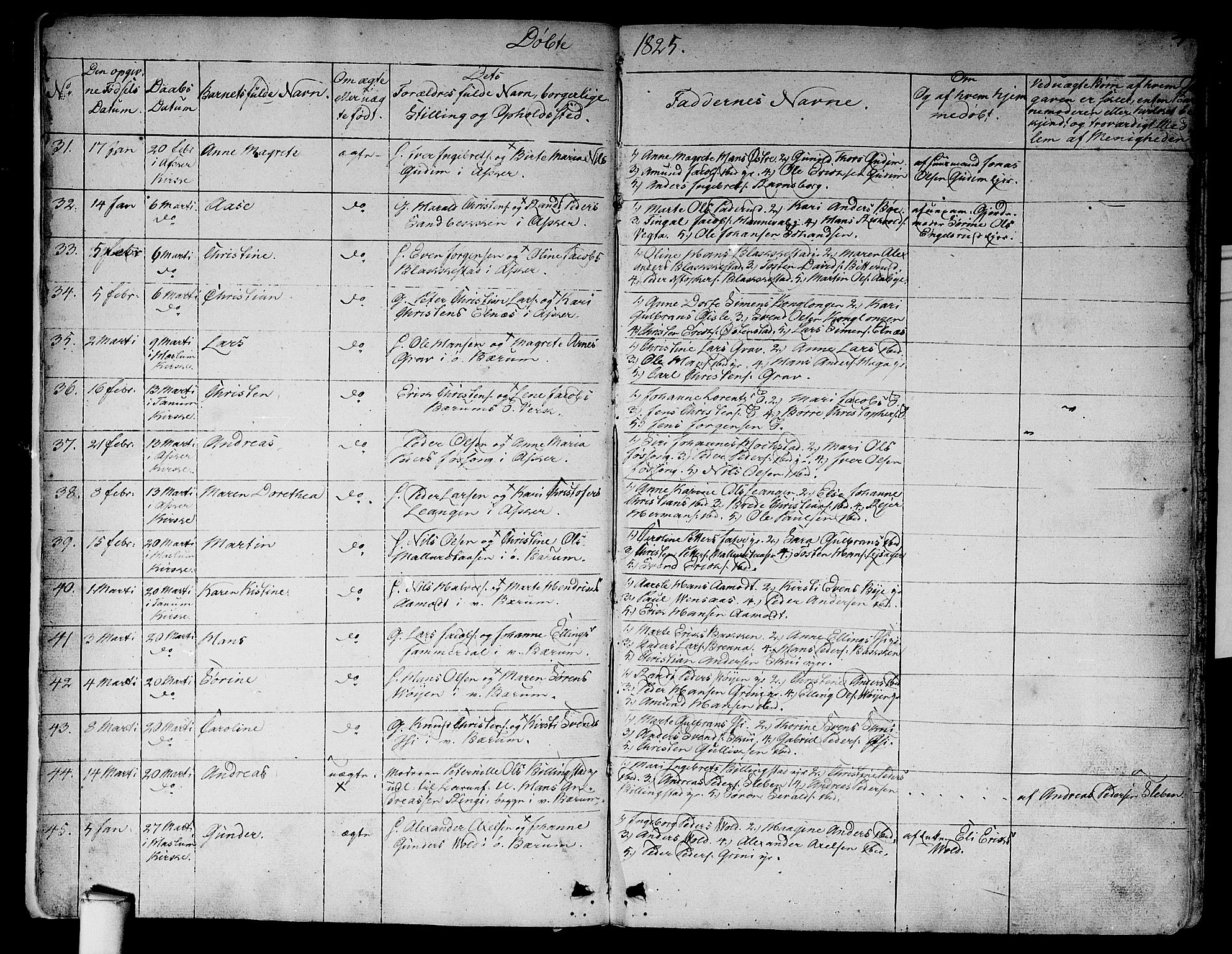 Asker prestekontor Kirkebøker, AV/SAO-A-10256a/F/Fa/L0007: Parish register (official) no. I 7, 1825-1864, p. 4