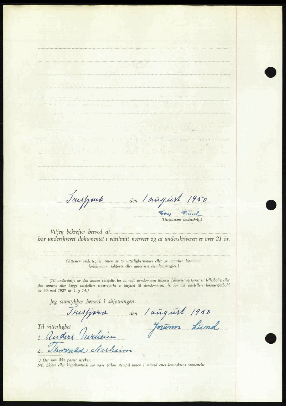 Romsdal sorenskriveri, AV/SAT-A-4149/1/2/2C: Mortgage book no. A34, 1950-1950, Diary no: : 2566/1950