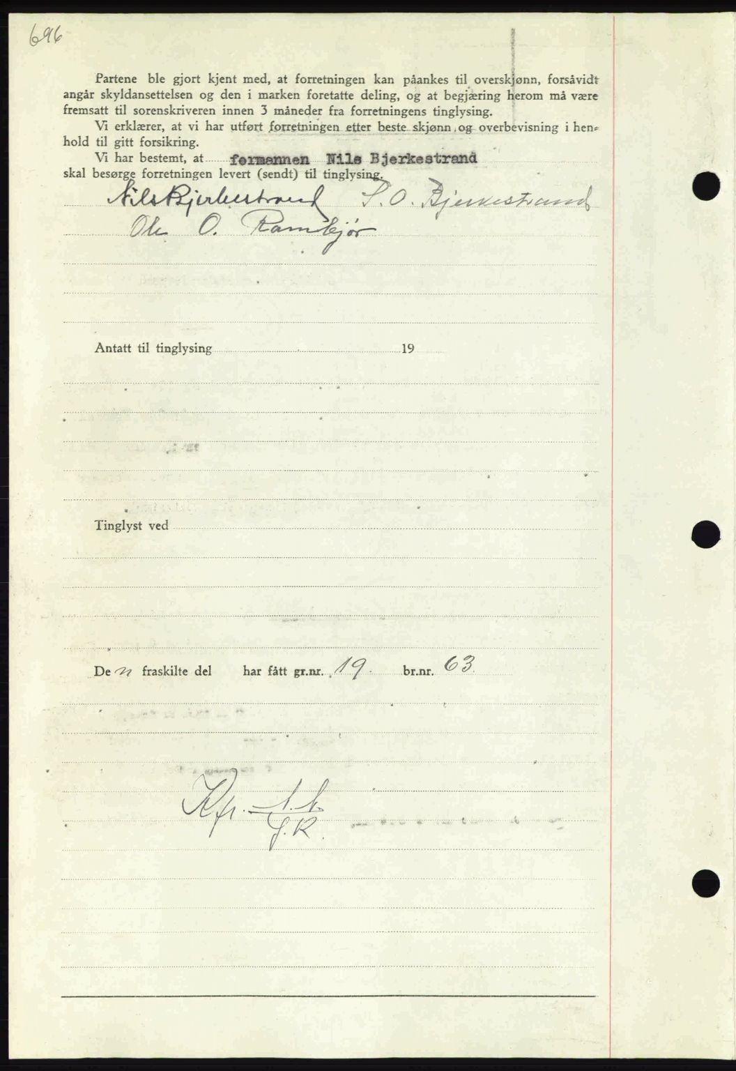 Nordmøre sorenskriveri, AV/SAT-A-4132/1/2/2Ca: Mortgage book no. A92, 1942-1942, Diary no: : 1281/1942