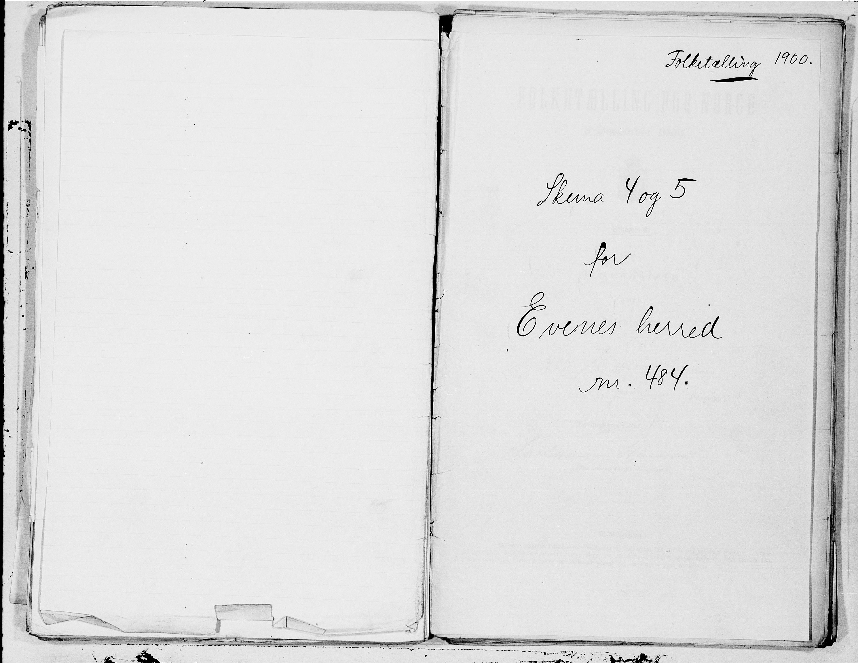 SAT, 1900 census for Evenes, 1900, p. 1