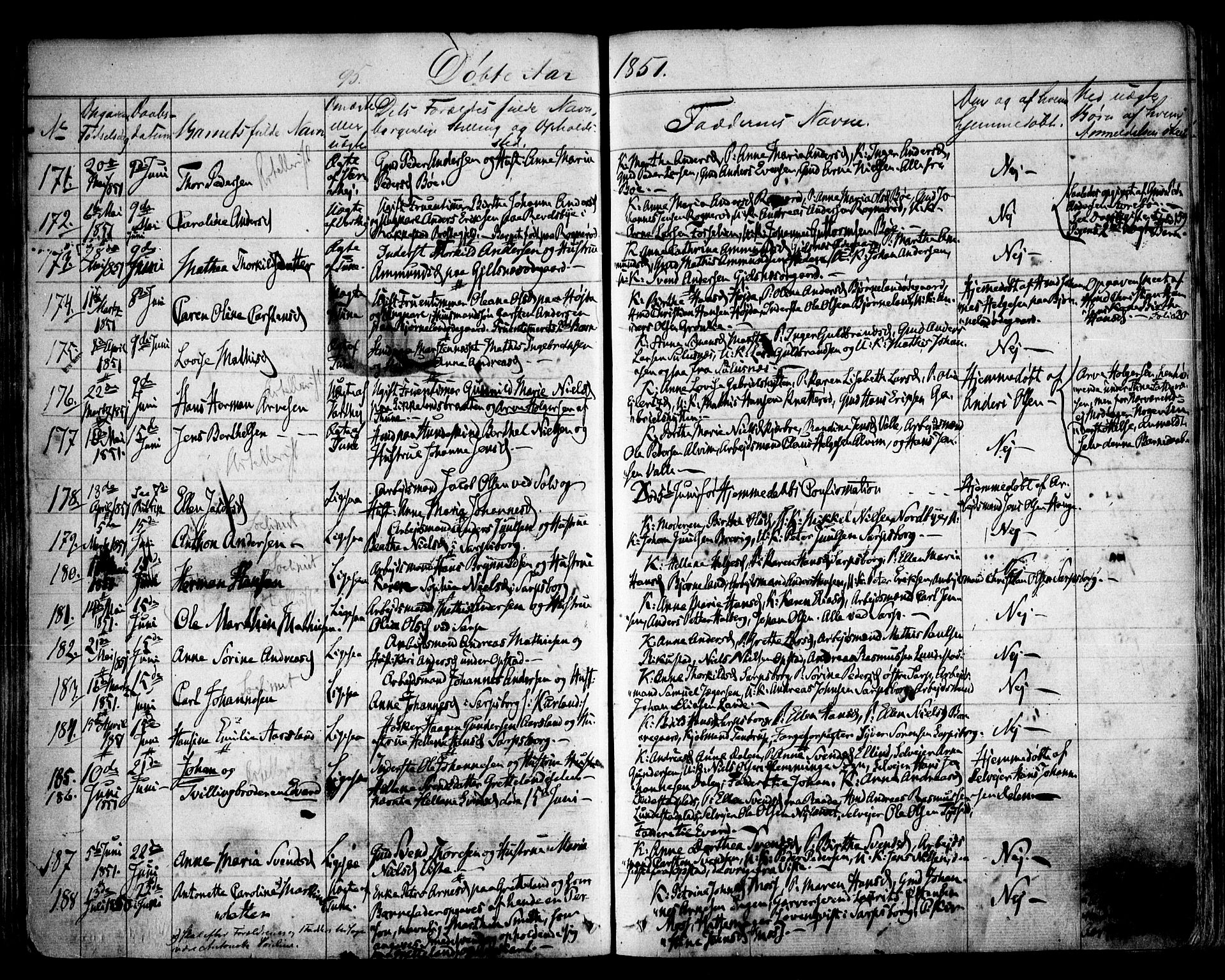 Tune prestekontor Kirkebøker, AV/SAO-A-2007/F/Fa/L0010a: Parish register (official) no. 10A, 1847-1852, p. 95
