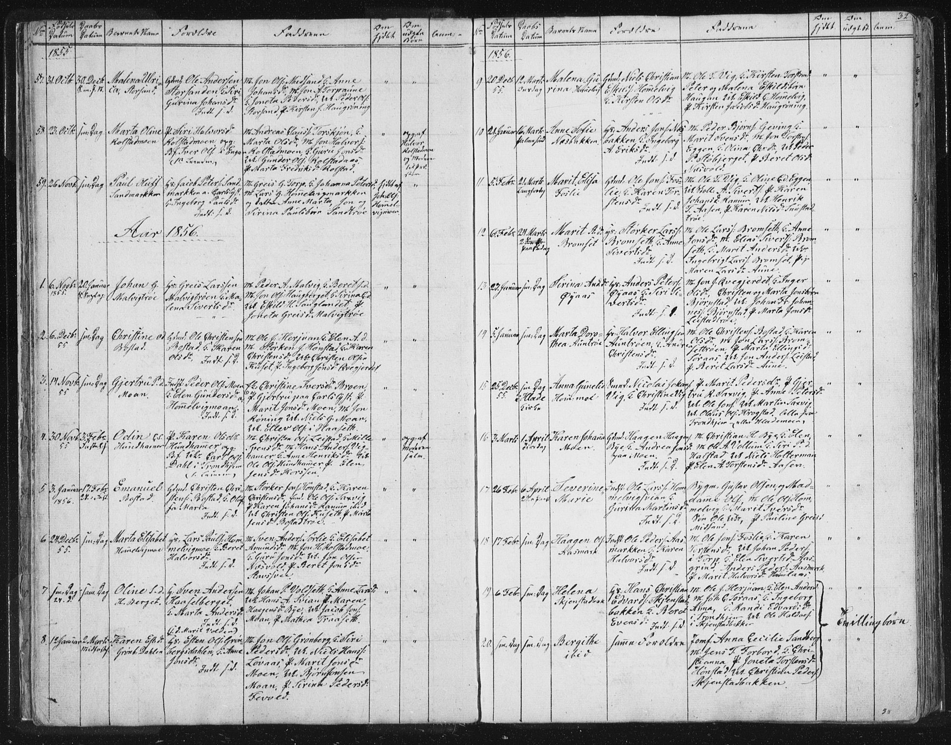Ministerialprotokoller, klokkerbøker og fødselsregistre - Sør-Trøndelag, SAT/A-1456/616/L0406: Parish register (official) no. 616A03, 1843-1879, p. 32