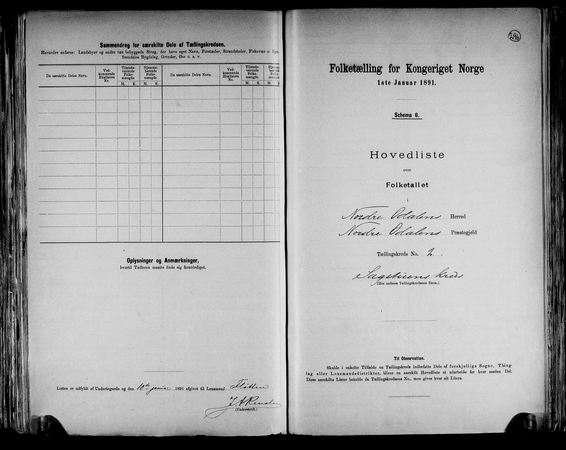 RA, 1891 census for 0418 Nord-Odal, 1891, p. 8