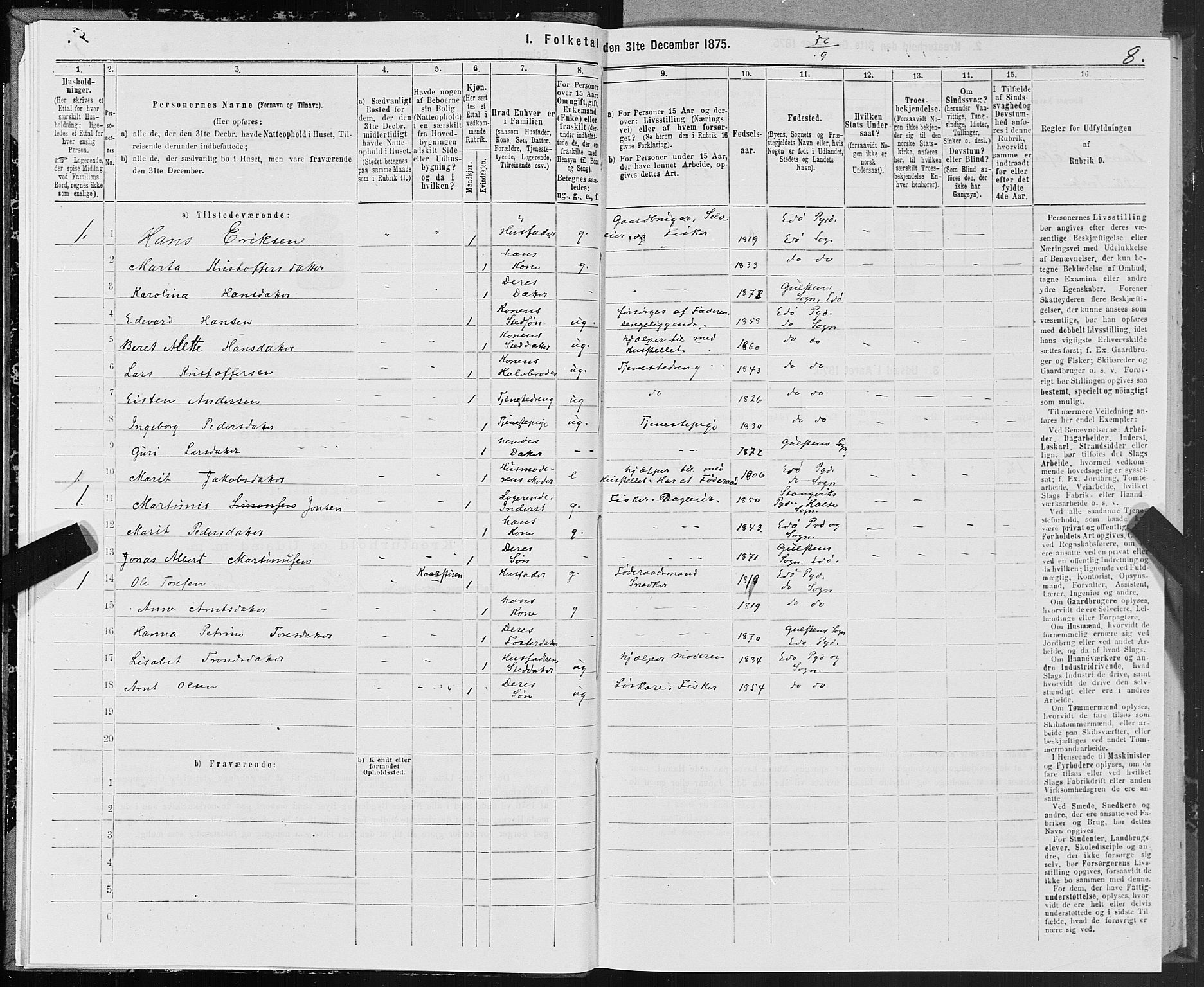 SAT, 1875 census for 1573P Edøy, 1875, p. 4008