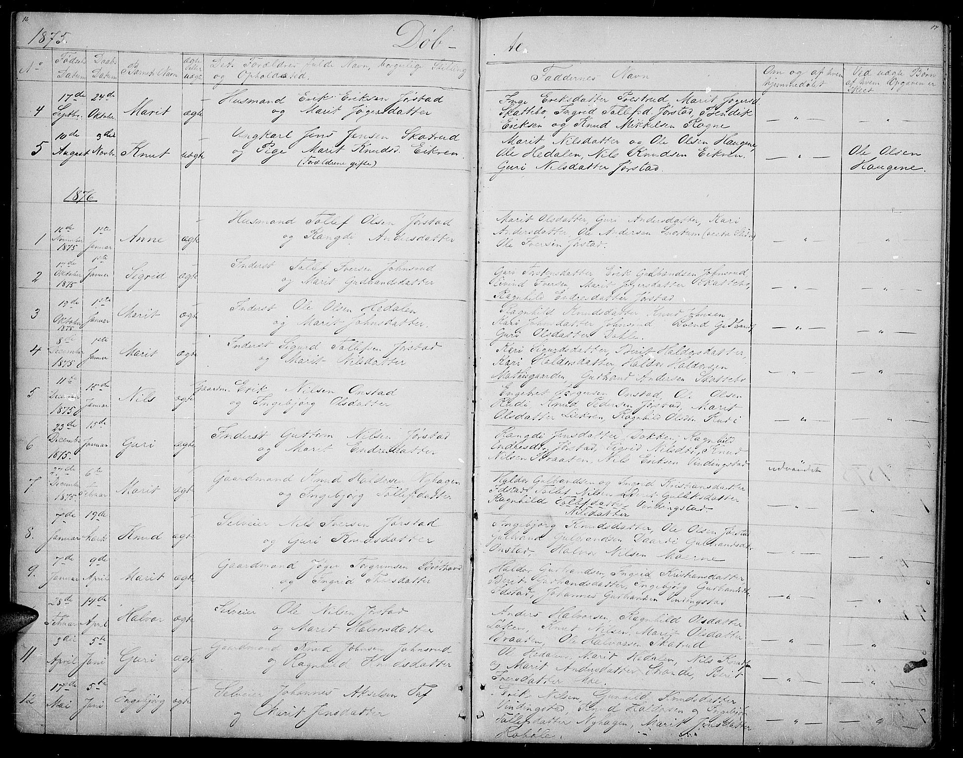 Øystre Slidre prestekontor, SAH/PREST-138/H/Ha/Hab/L0002: Parish register (copy) no. 2, 1866-1886, p. 16-17
