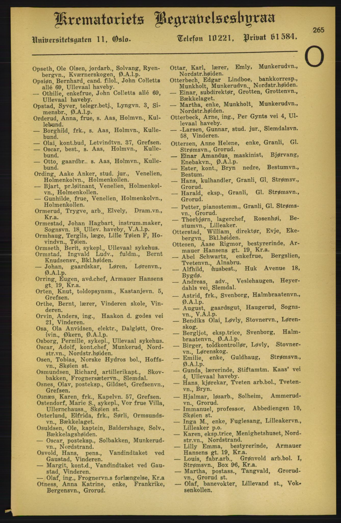 Aker adressebok/adressekalender, PUBL/001/A/003: Akers adressekalender, 1924-1925, p. 265