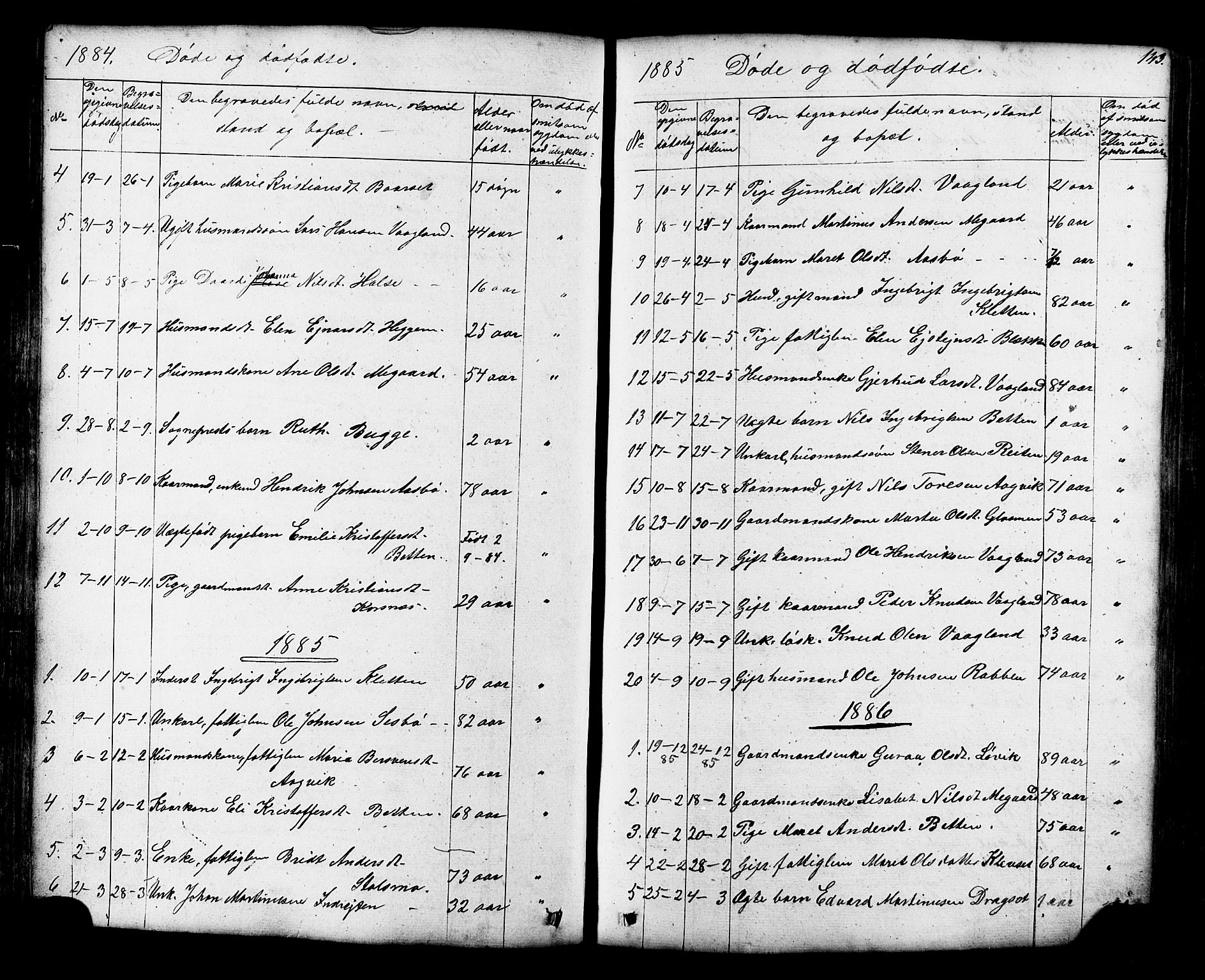 Ministerialprotokoller, klokkerbøker og fødselsregistre - Møre og Romsdal, SAT/A-1454/576/L0890: Parish register (copy) no. 576C01, 1837-1908, p. 143