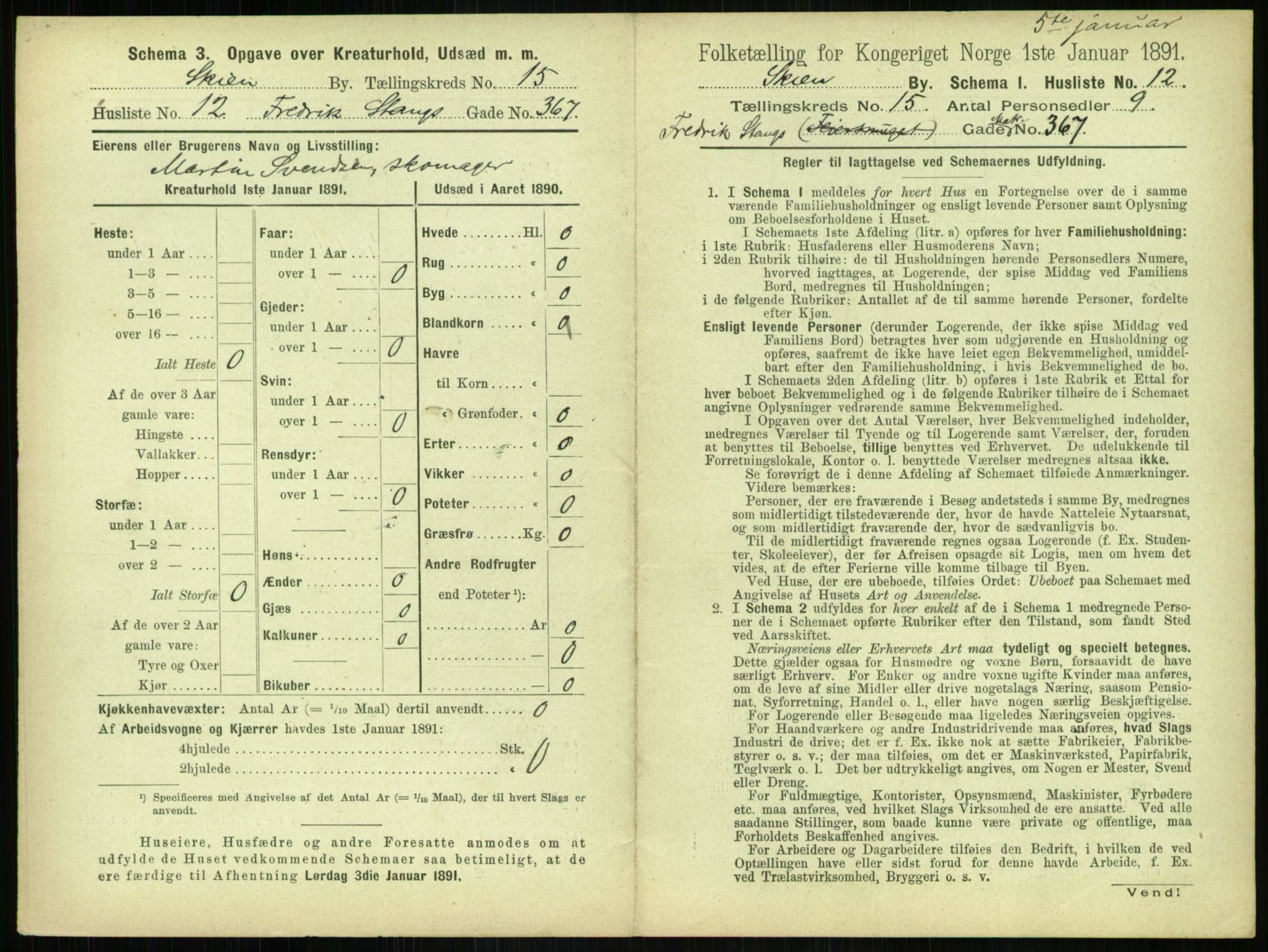 RA, 1891 census for 0806 Skien, 1891, p. 604