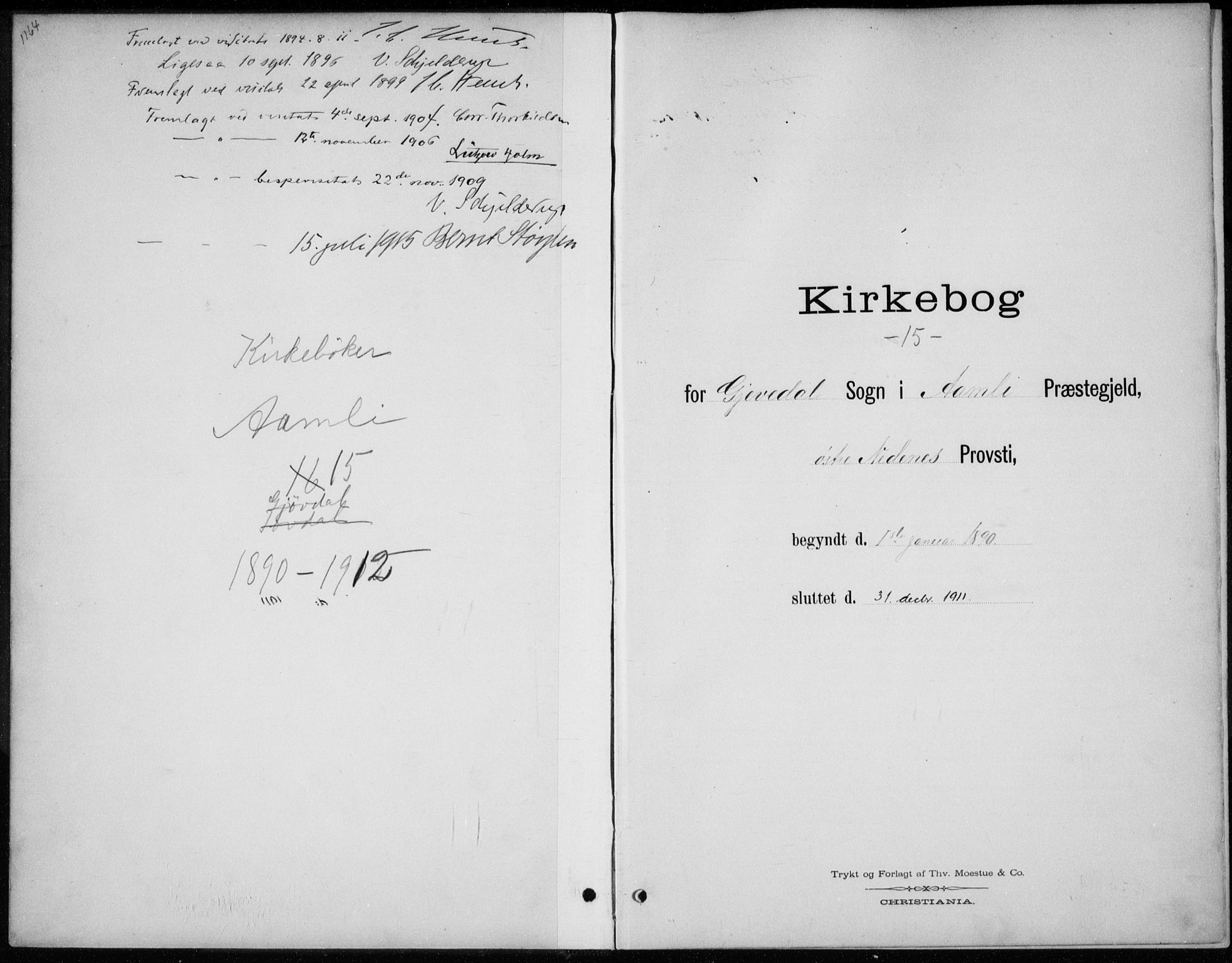 Åmli sokneprestkontor, SAK/1111-0050/F/Fb/Fba/L0002: Parish register (copy) no. B 2, 1890-1912