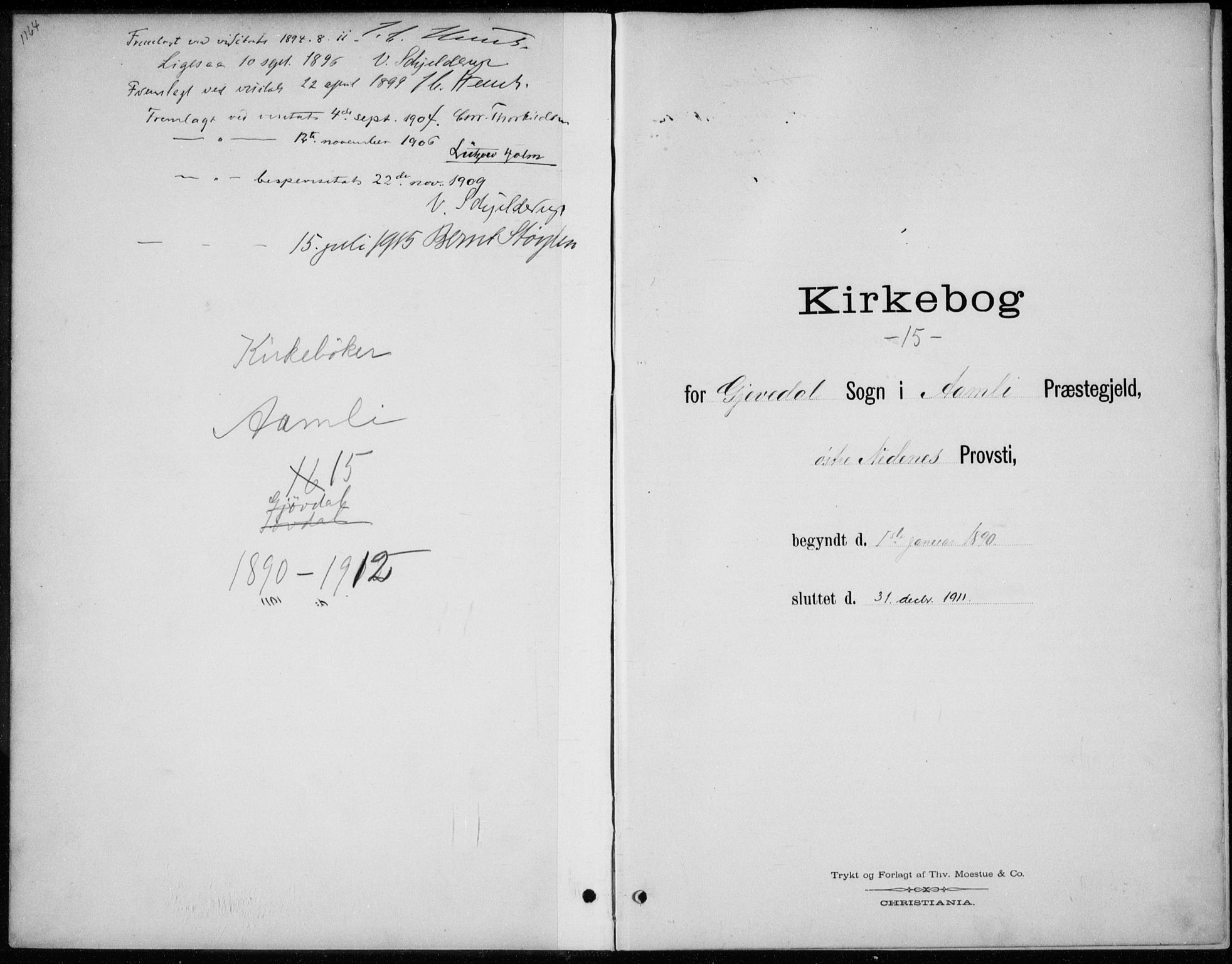 Åmli sokneprestkontor, AV/SAK-1111-0050/F/Fb/Fba/L0002: Parish register (copy) no. B 2, 1890-1912