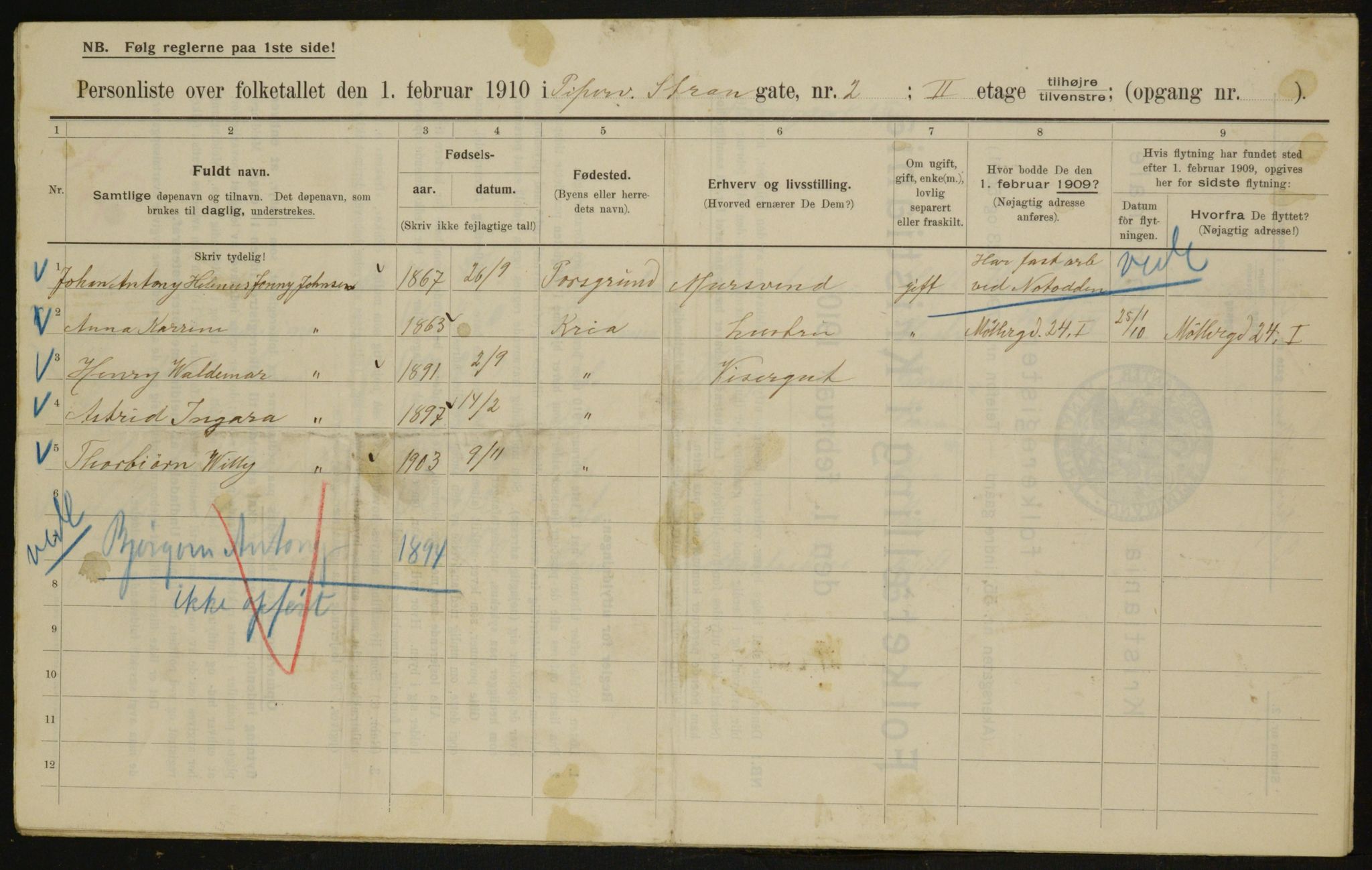 OBA, Municipal Census 1910 for Kristiania, 1910, p. 98420