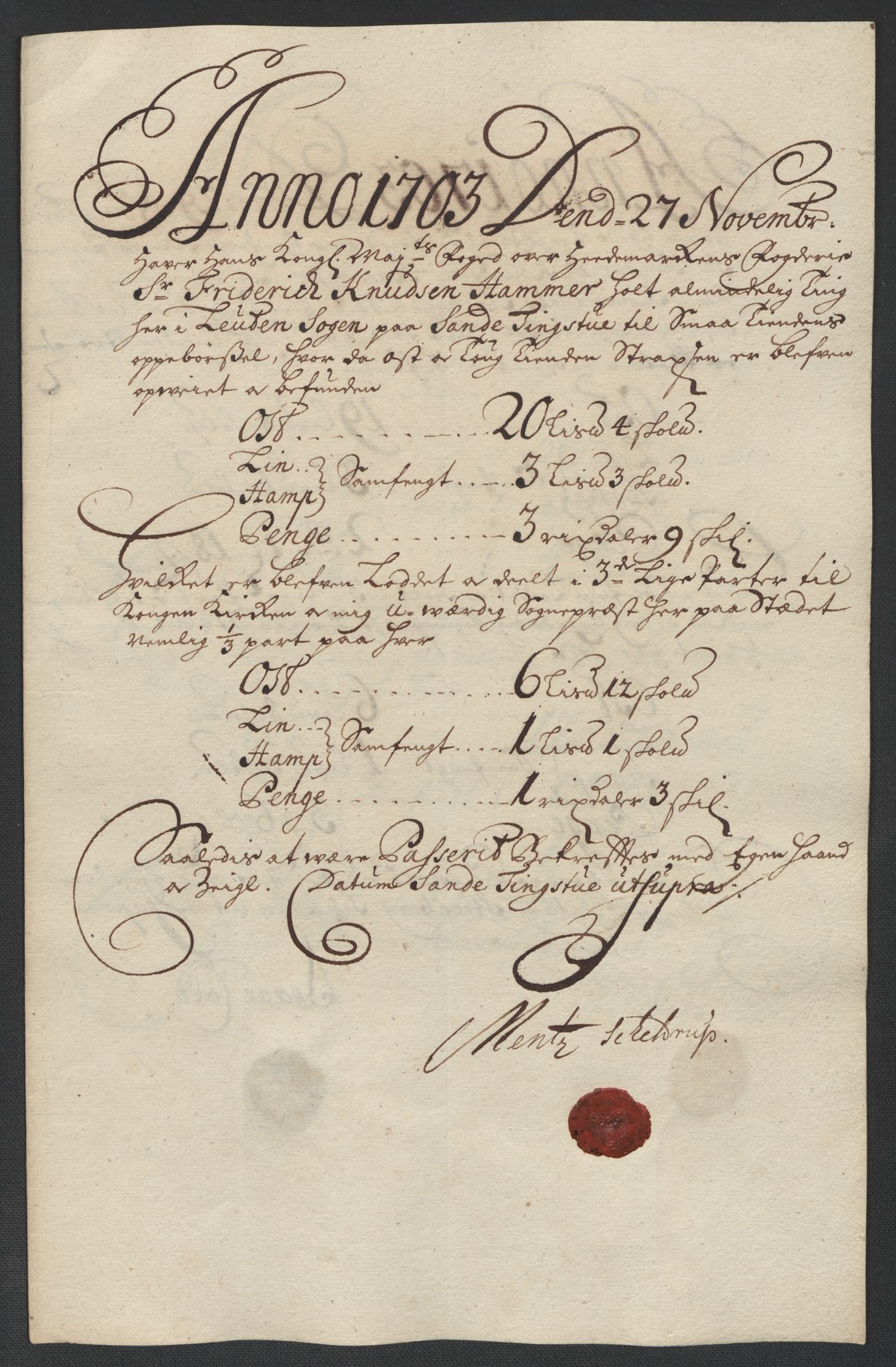 Rentekammeret inntil 1814, Reviderte regnskaper, Fogderegnskap, RA/EA-4092/R16/L1041: Fogderegnskap Hedmark, 1703-1704, p. 72