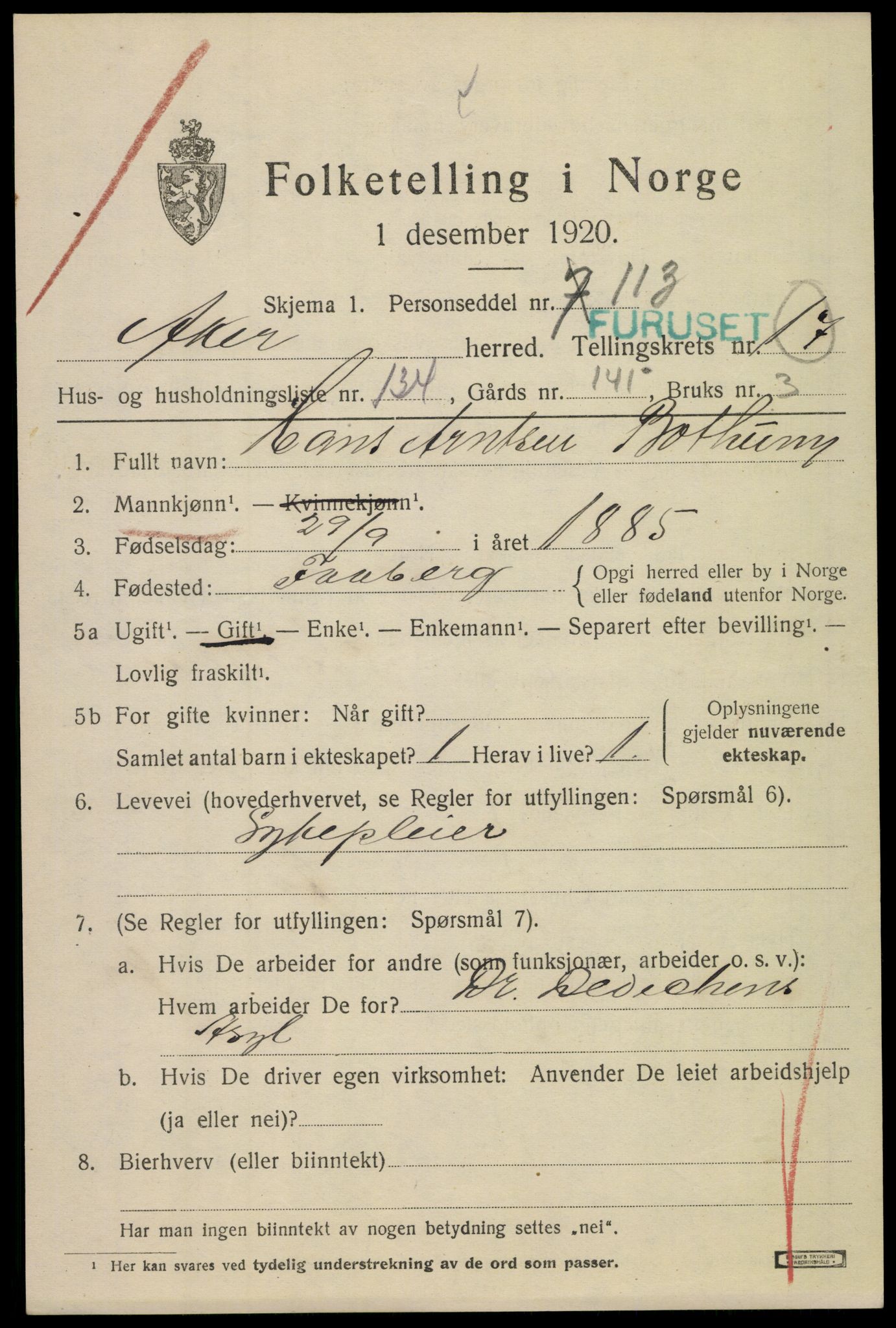 SAO, 1920 census for Aker, 1920, p. 105774