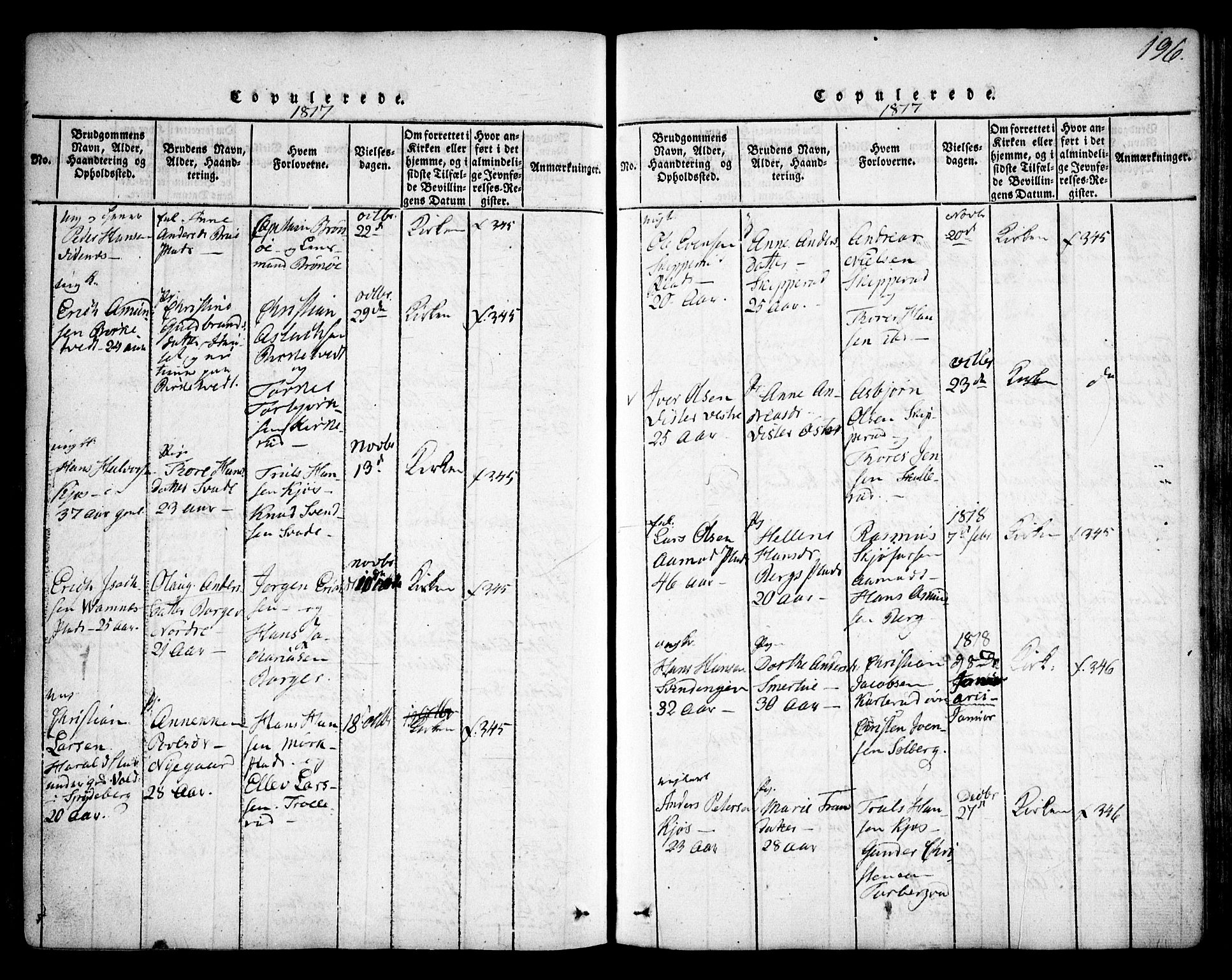 Skiptvet prestekontor Kirkebøker, AV/SAO-A-20009/F/Fa/L0005: Parish register (official) no. 5, 1814-1838, p. 196