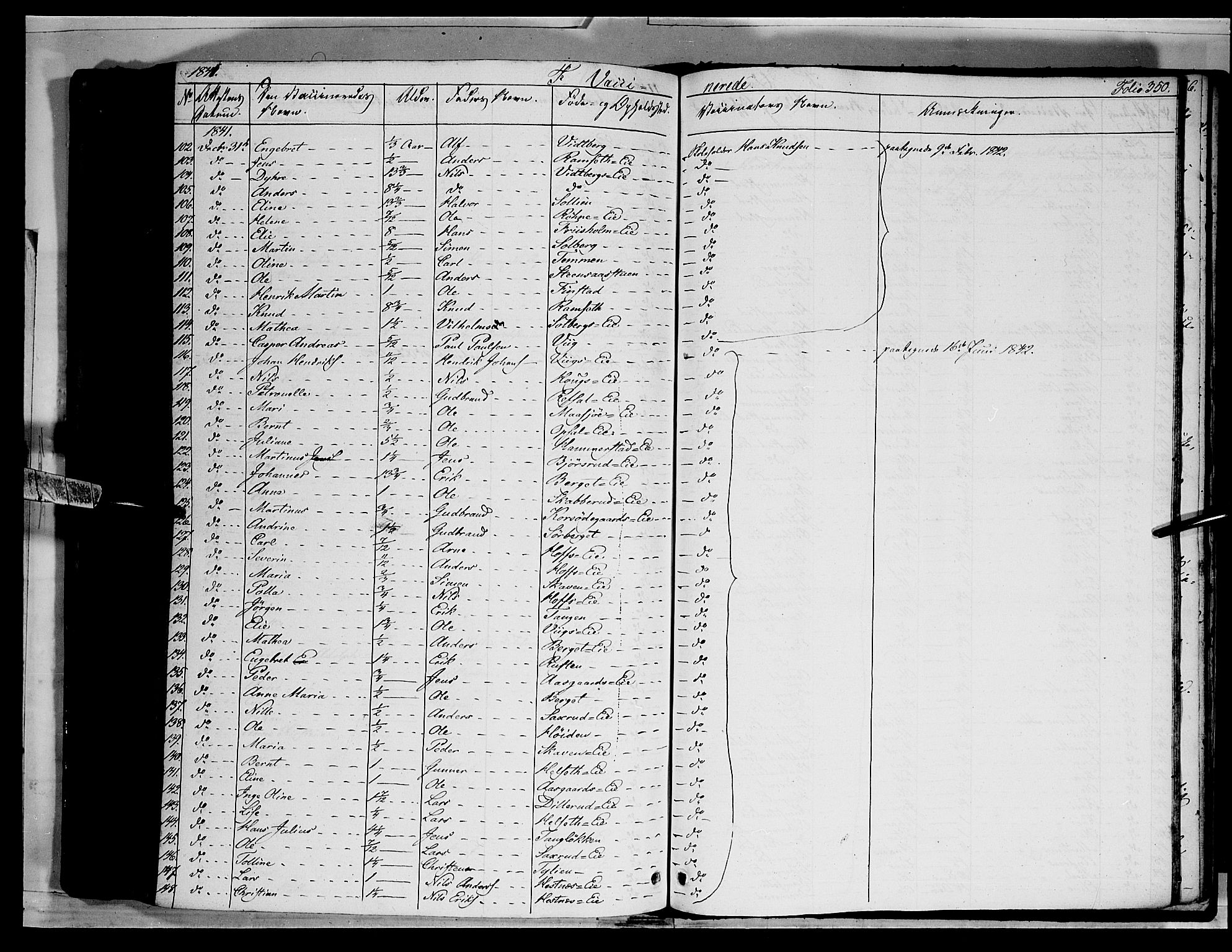 Stange prestekontor, AV/SAH-PREST-002/K/L0010: Parish register (official) no. 10, 1835-1845, p. 350