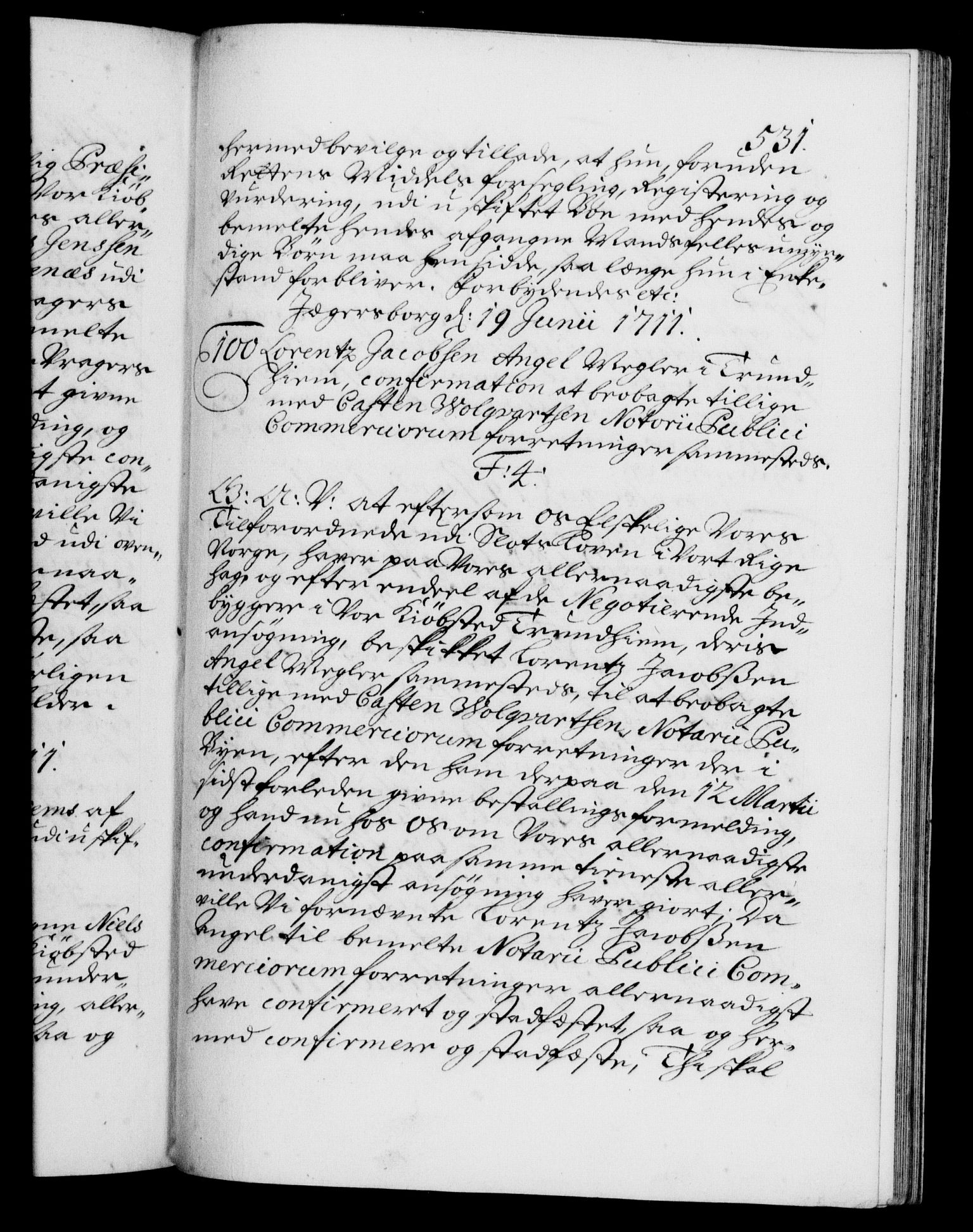 Danske Kanselli 1572-1799, AV/RA-EA-3023/F/Fc/Fca/Fcaa/L0020: Norske registre, 1708-1711, p. 531a