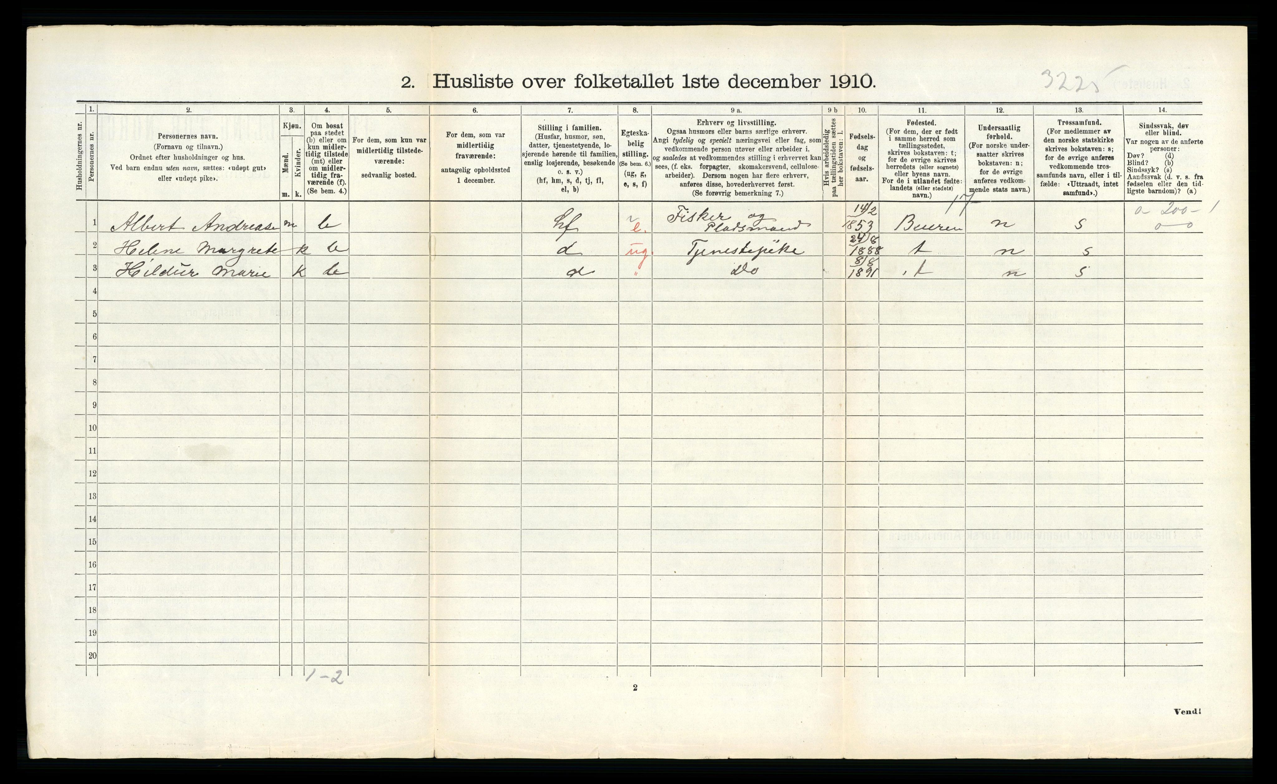 RA, 1910 census for Gildeskål, 1910, p. 868