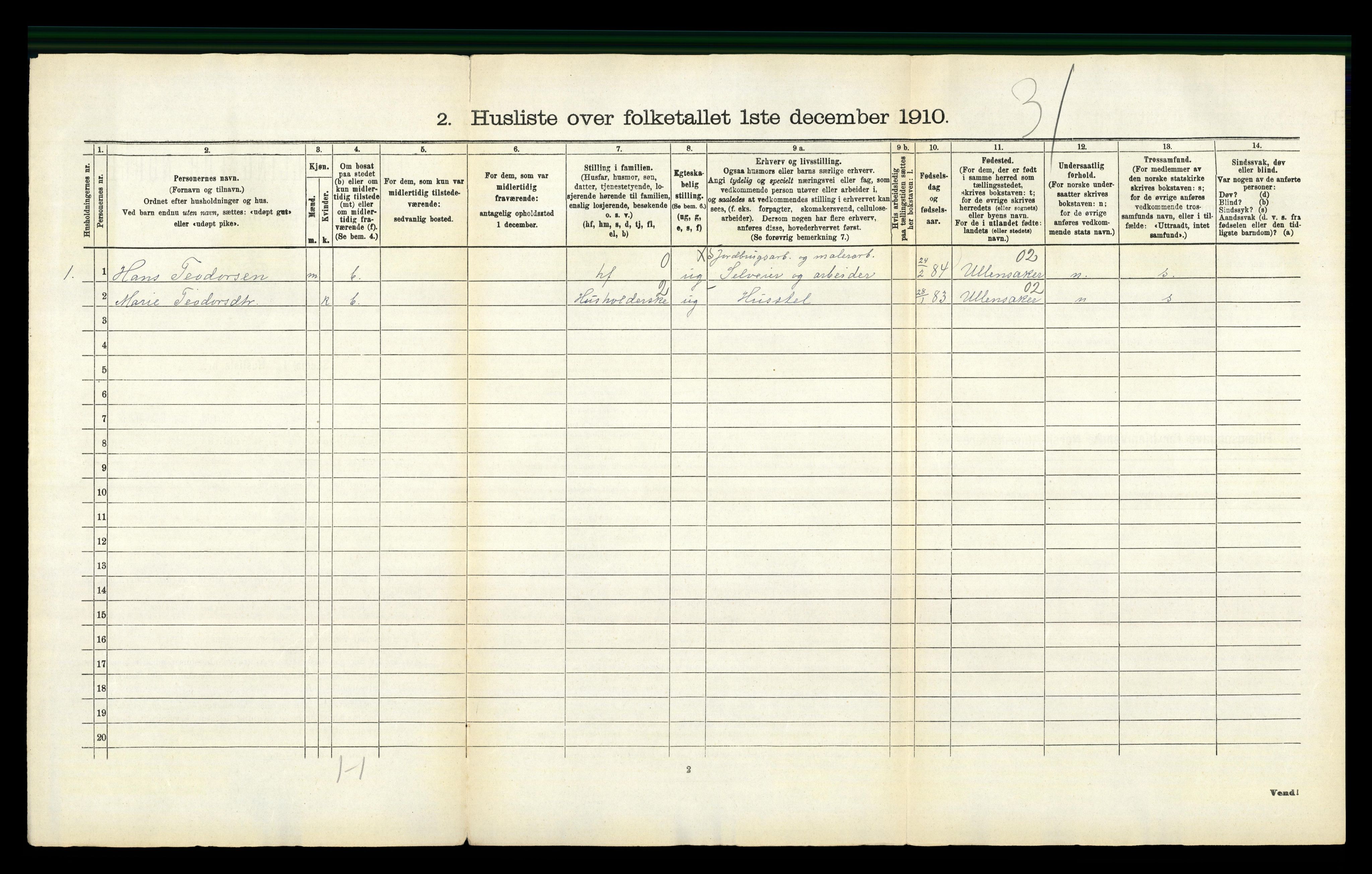 RA, 1910 census for Gjerdrum, 1910, p. 40