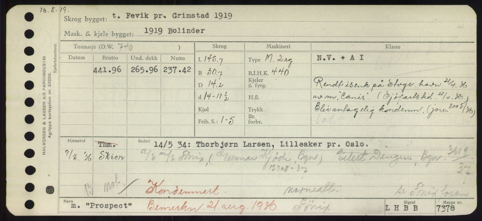 Sjøfartsdirektoratet med forløpere, Skipsmålingen, RA/S-1627/H/Hd/L0029: Fartøy, P, p. 633