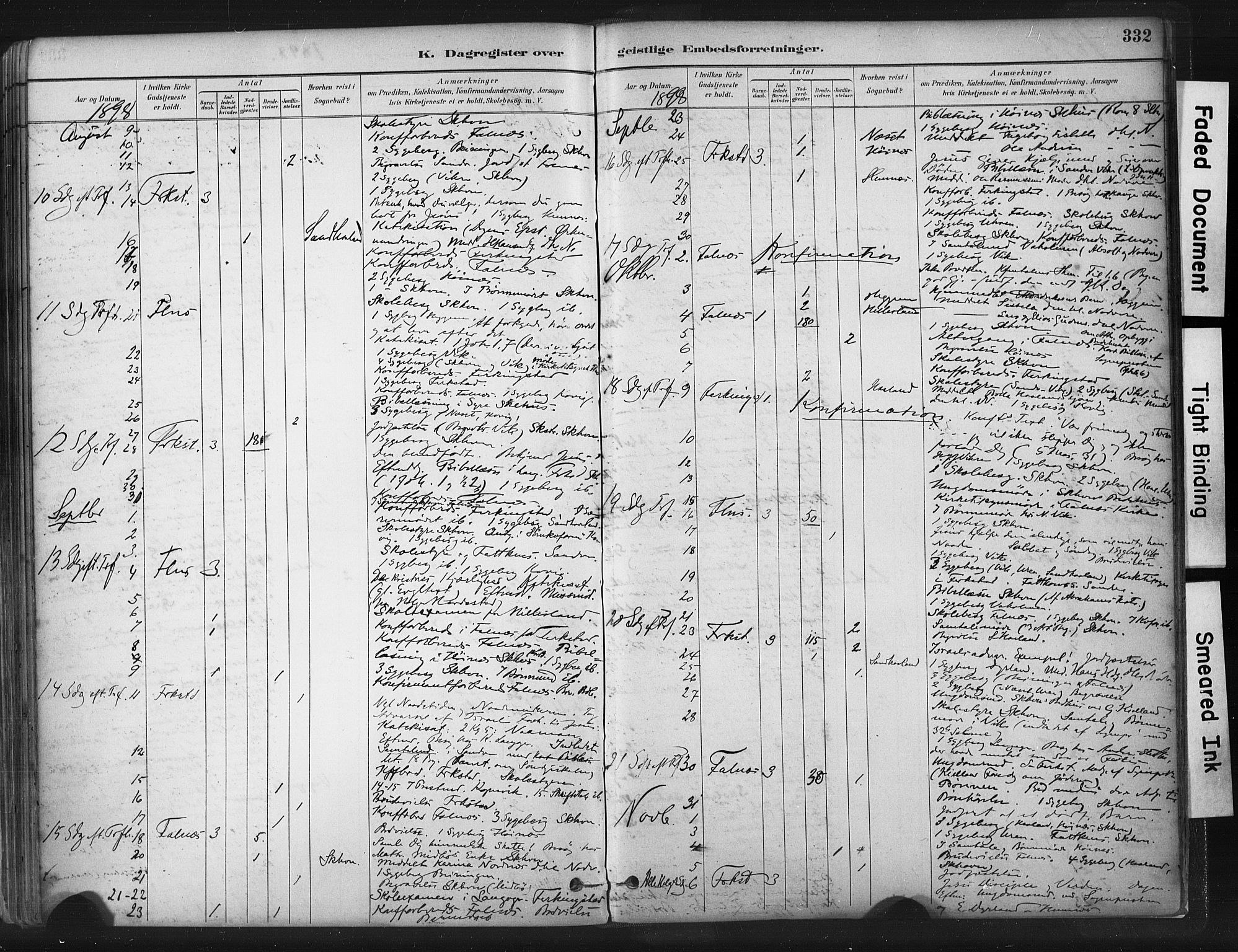 Skudenes sokneprestkontor, AV/SAST-A -101849/H/Ha/Haa/L0009: Parish register (official) no. A 6, 1882-1912, p. 332