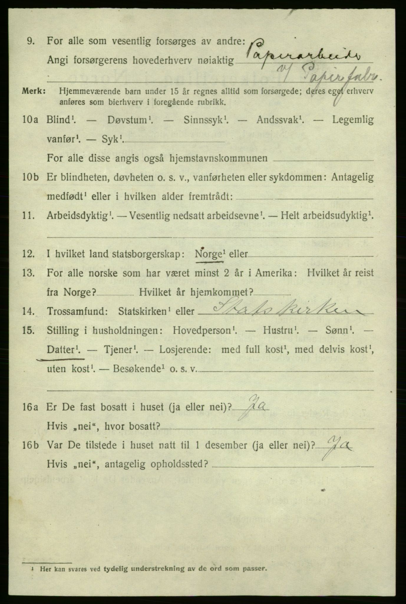 SAO, 1920 census for Fredrikshald, 1920, p. 25192