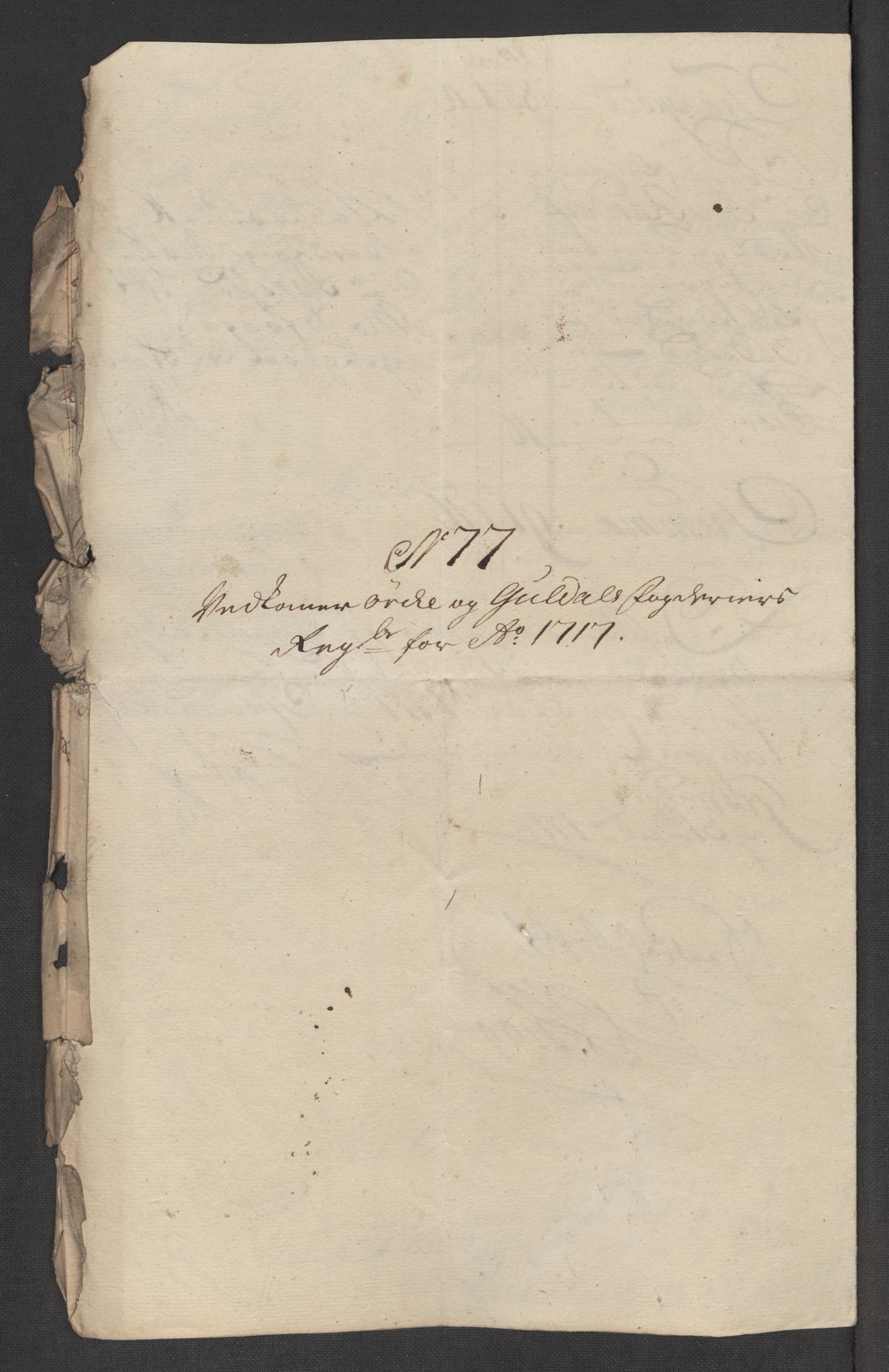 Rentekammeret inntil 1814, Reviderte regnskaper, Fogderegnskap, RA/EA-4092/R60/L3969: Fogderegnskap Orkdal og Gauldal, 1717, p. 535