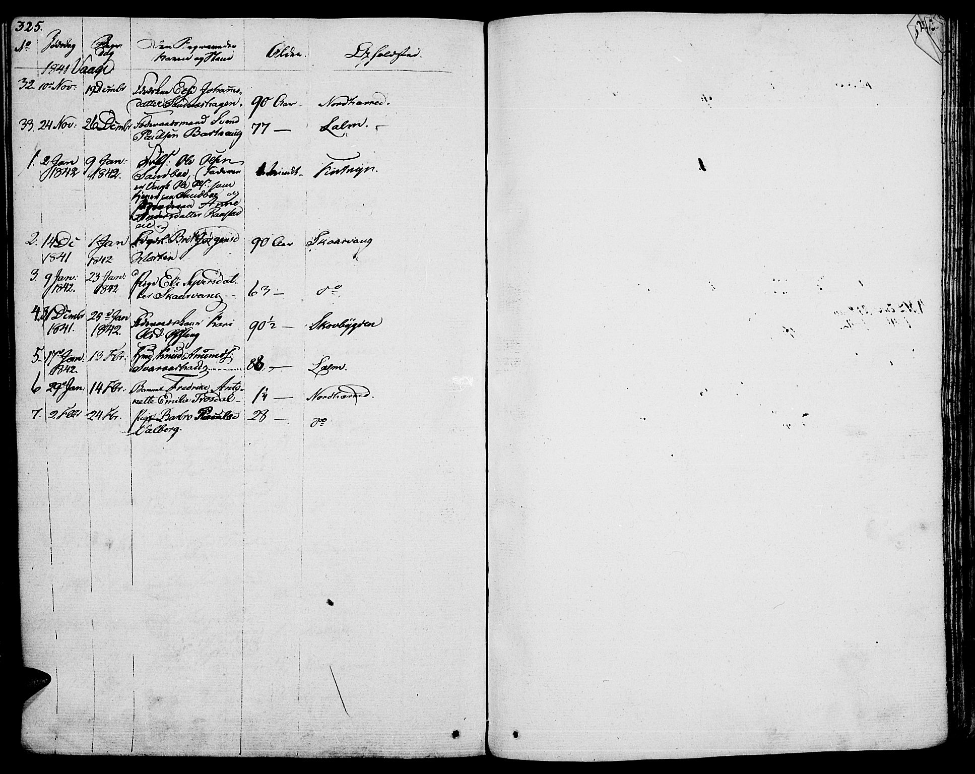 Vågå prestekontor, SAH/PREST-076/H/Ha/Haa/L0004: Parish register (official) no. 4 /1, 1827-1842, p. 325